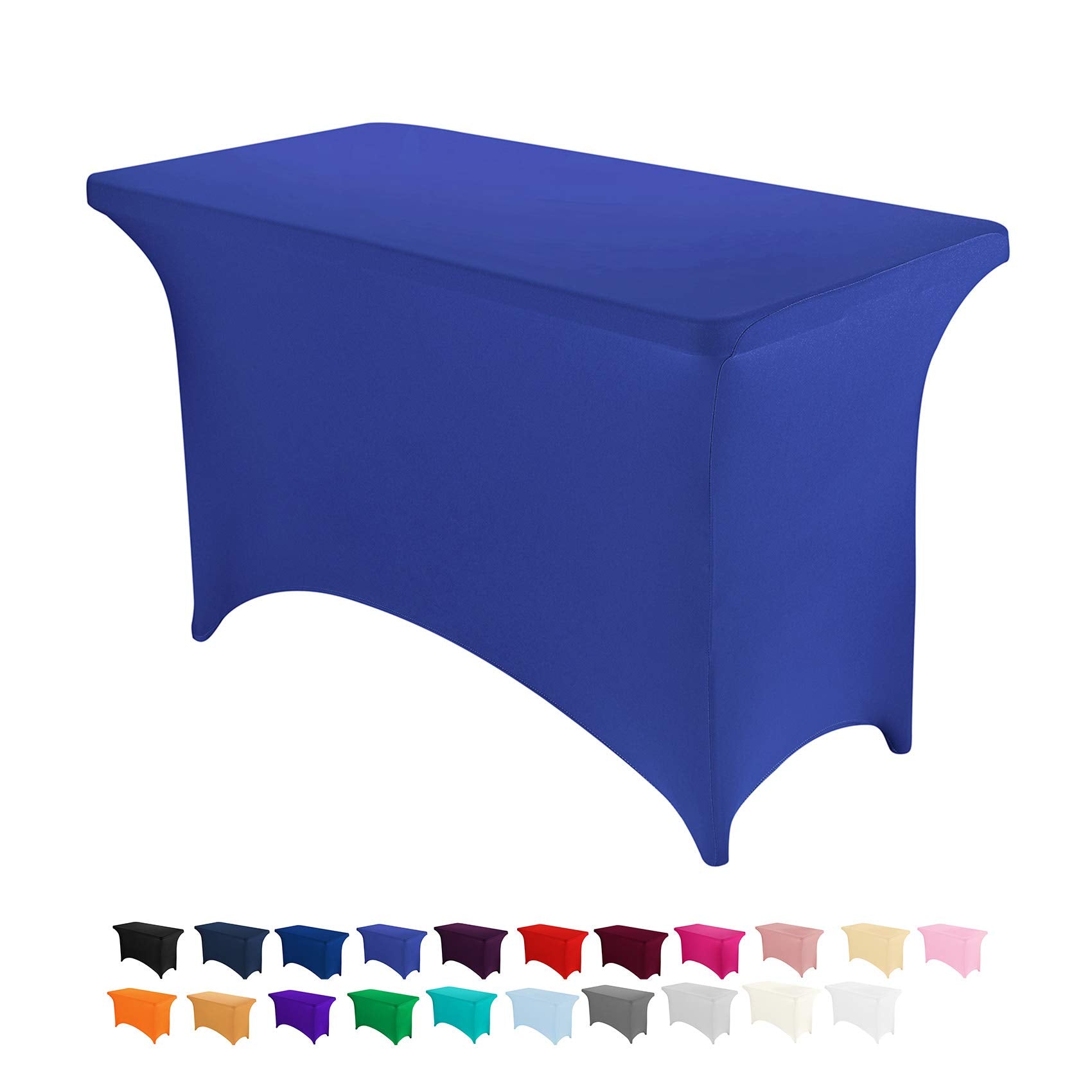 Peomeise 4Ft Spandex Table Cover Rectangular Stretch Spandex Tablecloth (Royal Blue,4Ft)
