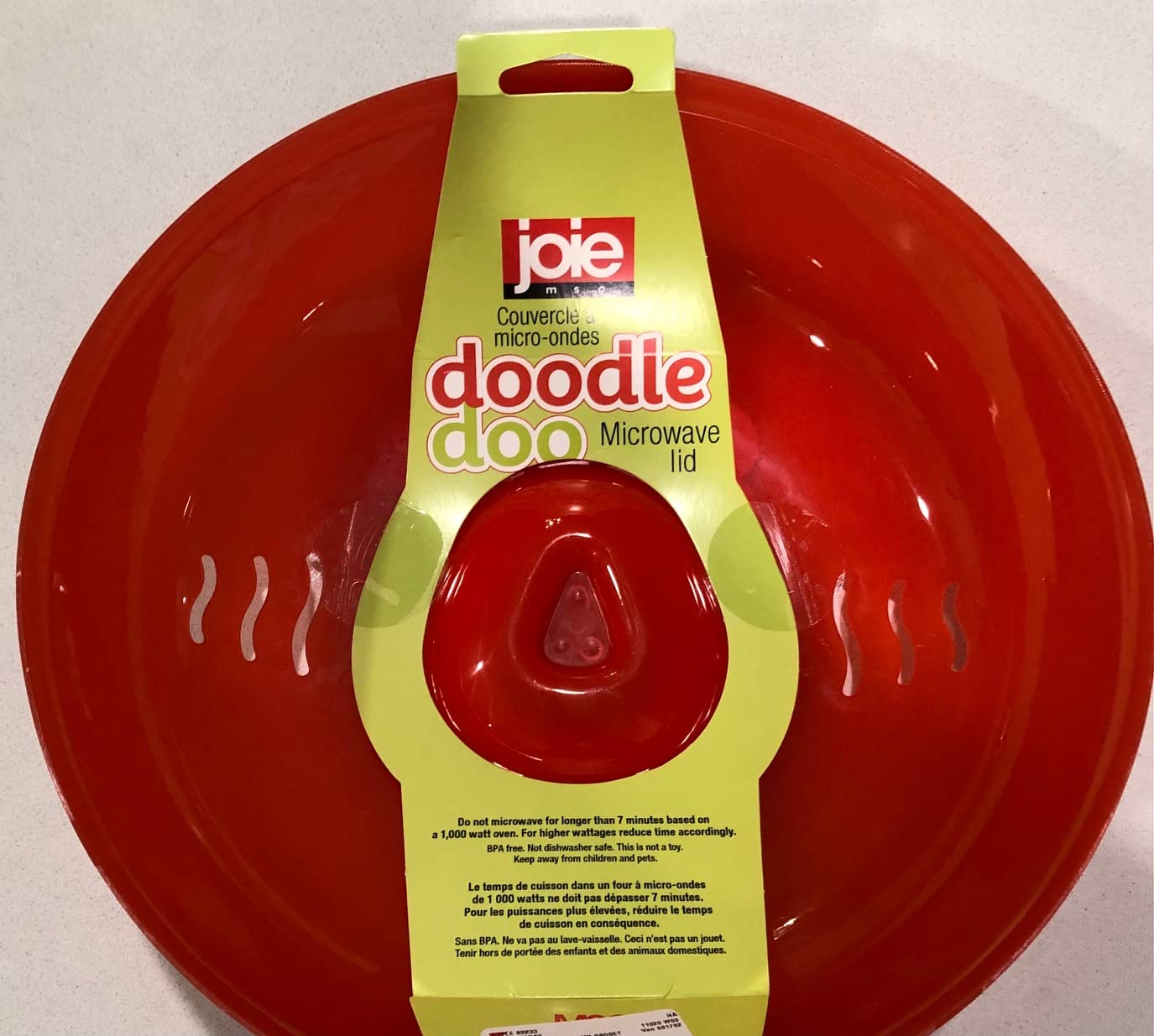 Joie Doodle Doo Microwave Splatter Shield Lid, Protects Against Messes, Bpa-Free Plastic, Red, 1 Count