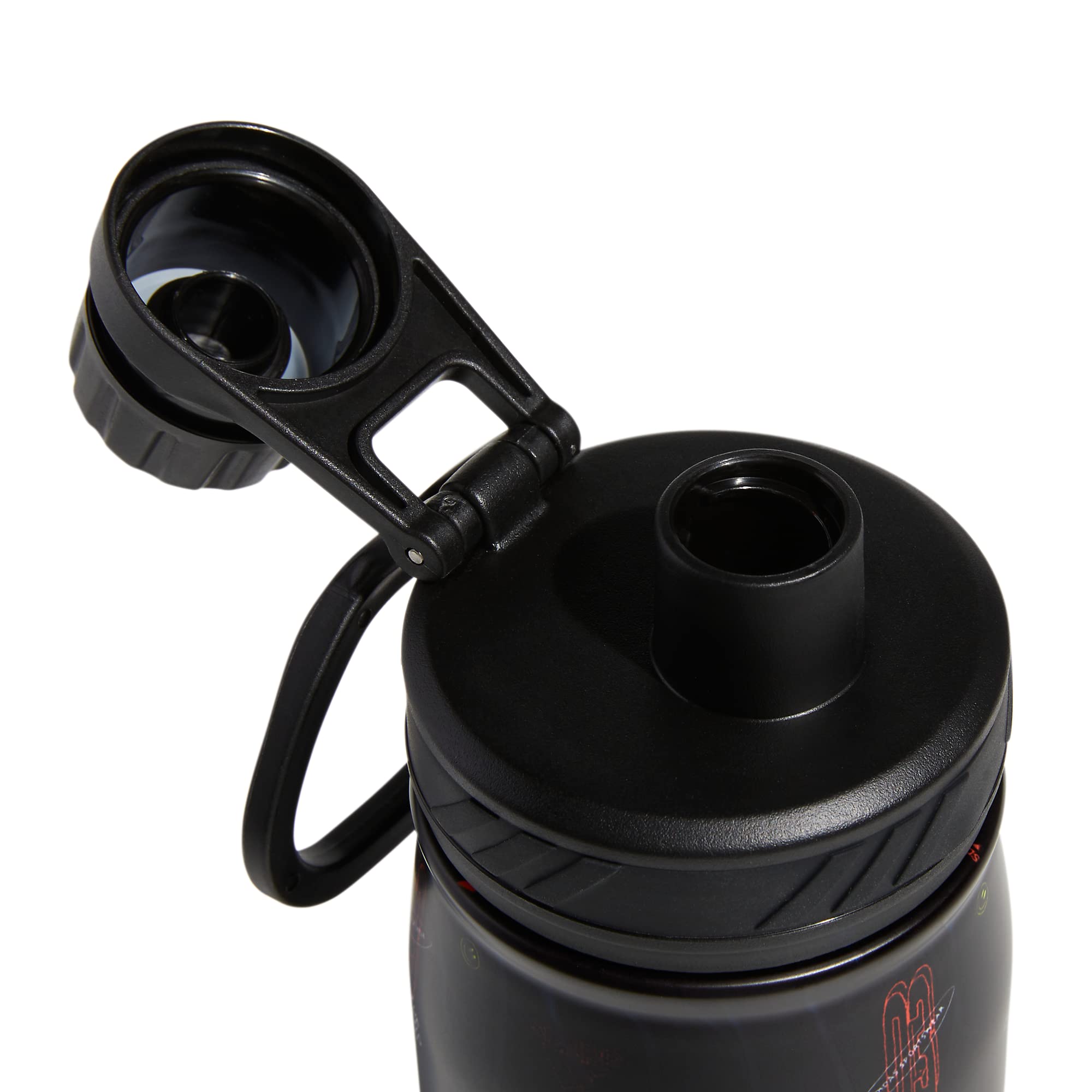 Adidas 600 Ml (20 Oz) Metal Water Bottle, Hot/Cold Double-Walled Insulated 18/8 Stainless Steel, Icon Brand Love Black/Black/Whi