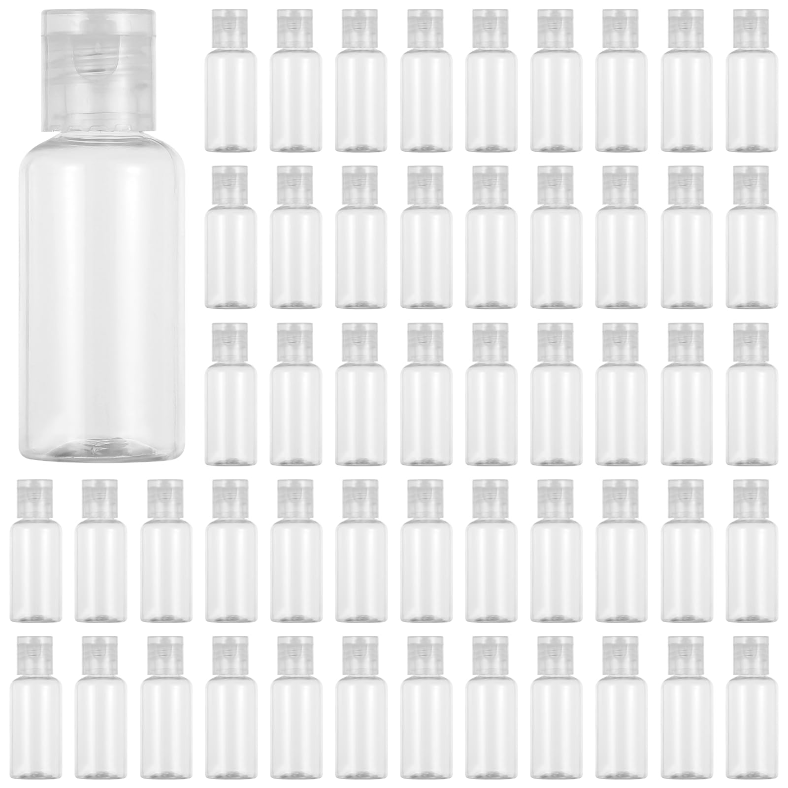 100 PCS 1OZ Travel Bottles with Flip Cap - 30 ml Clear Plastic Travel Size Containers, Portable Leak Proof Squeeze Bottles Refil