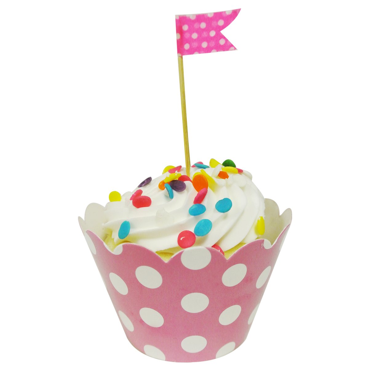 Allydrew Standard Size Polka Dots Cupcake Wrappers (Set Of 20), Pink