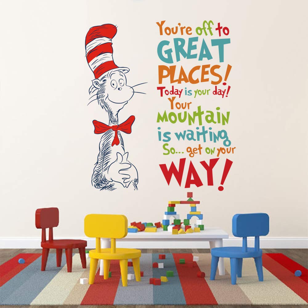 Runtoo Today is Your Day Inspirational Quotes Wall Decals Educational Kids Wall Art Stickers Reading Room Baby Nursery Bedroom Wall Decor