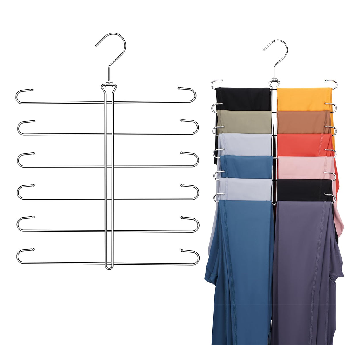 Ulimart Leggings Hangers For Closet,Metal Pants Hangers Hold 12 Leggings,Scarf Organizer,Closet Organizer For Yoga Pants,Scarf,T