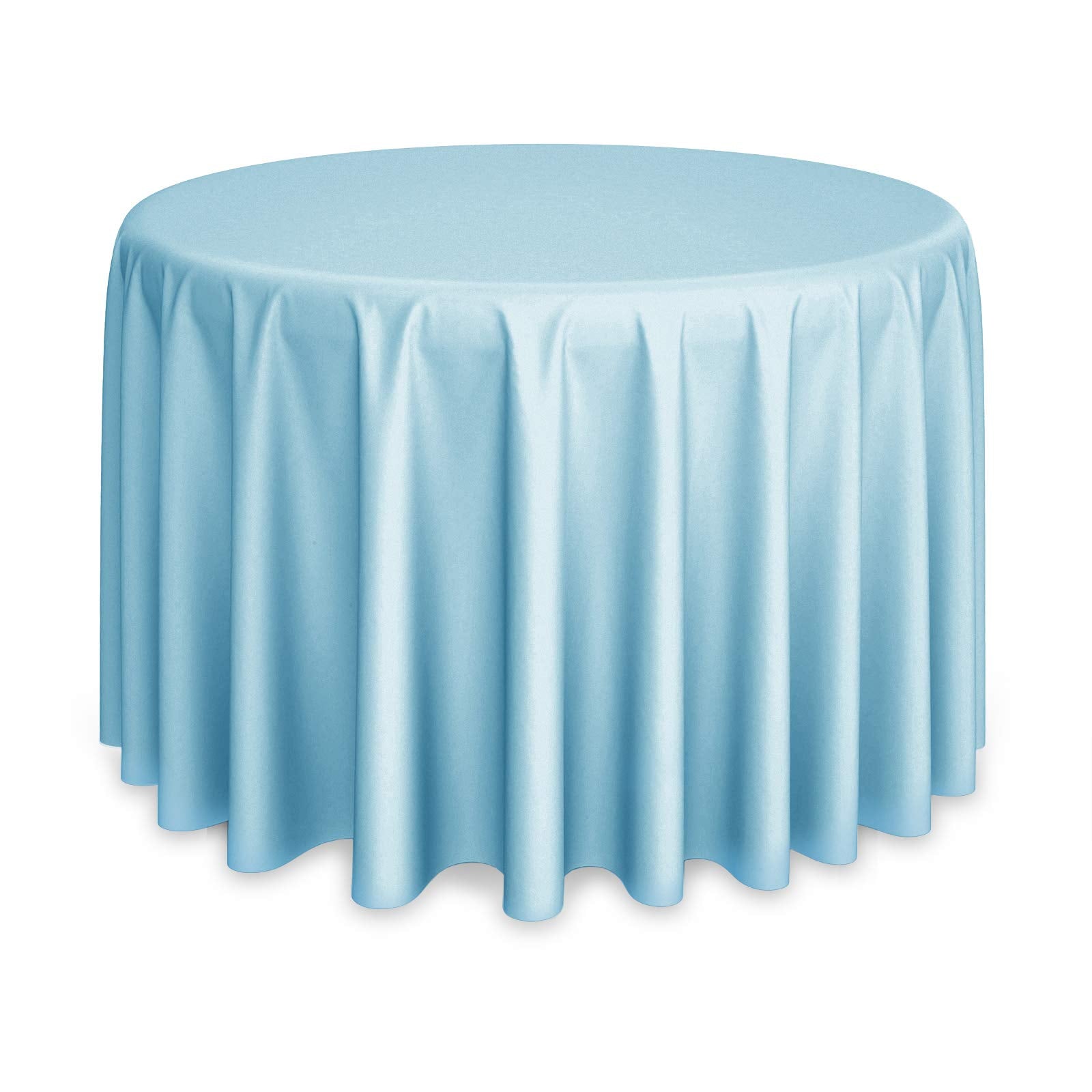 Lann'S Linens - 120 Round Premium Tablecloth For Wedding/Banquet/Restaurant - Polyester Fabric Table Cloth - Baby Blue
