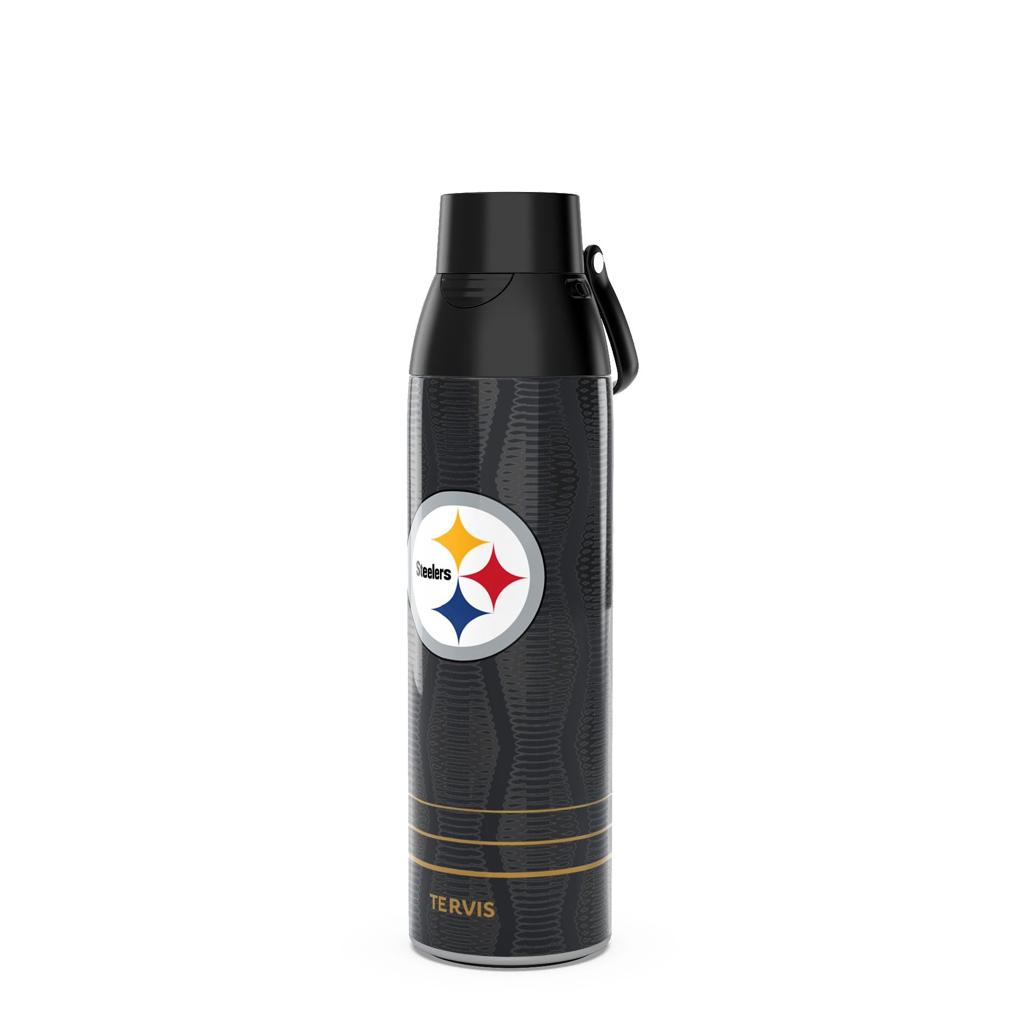 Tervis Venture Water Bottle NFL Pittsburgh Steelers - Full Speed Triple Insulated Tumbler Travel Cup Keeps Drinks Cold & Hot, 26