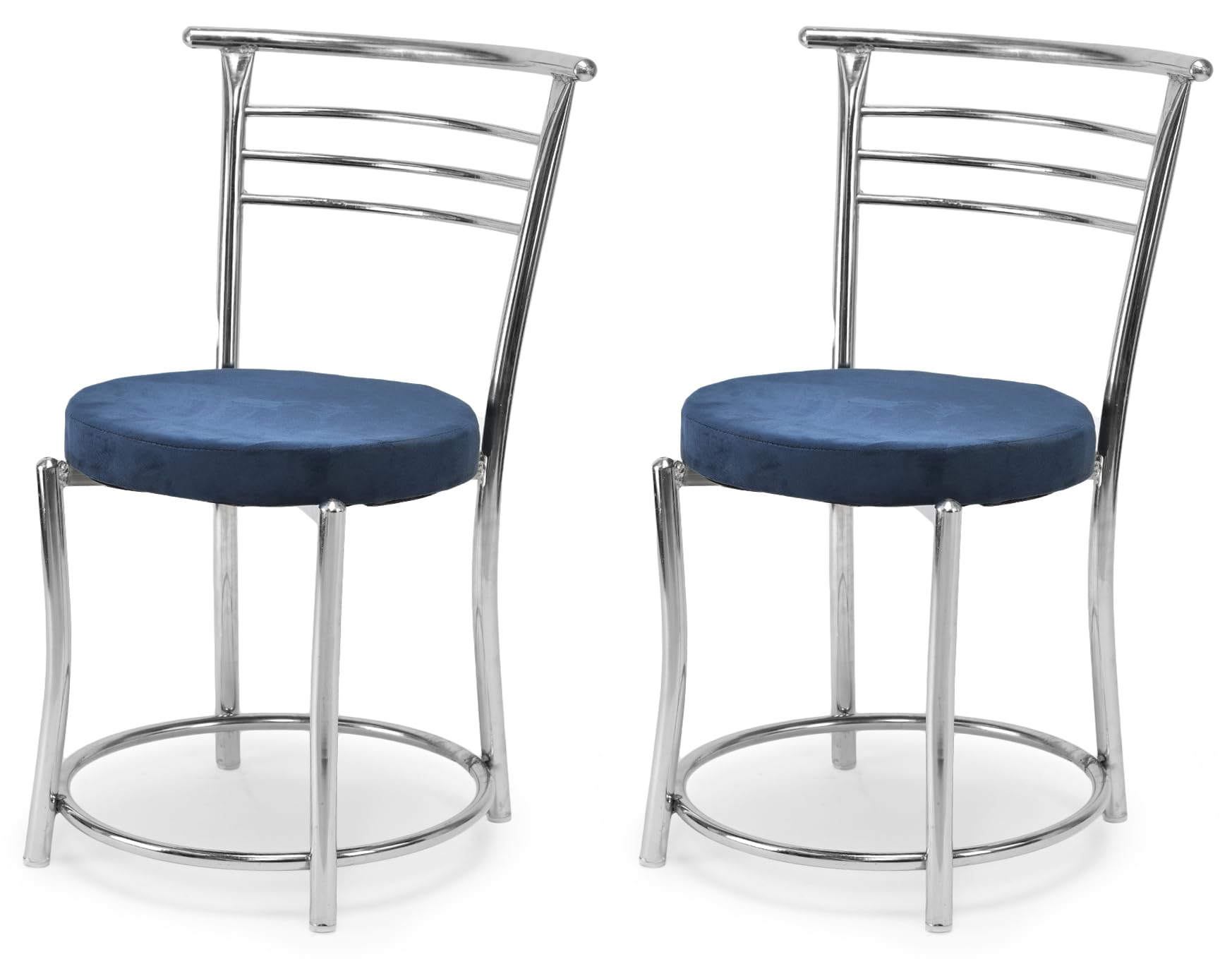Goyal Steel & Furniture Chairs For Dining Table, Steel Chair, Dining Chair With Comfortable Cushion (2, Blue, Standard)