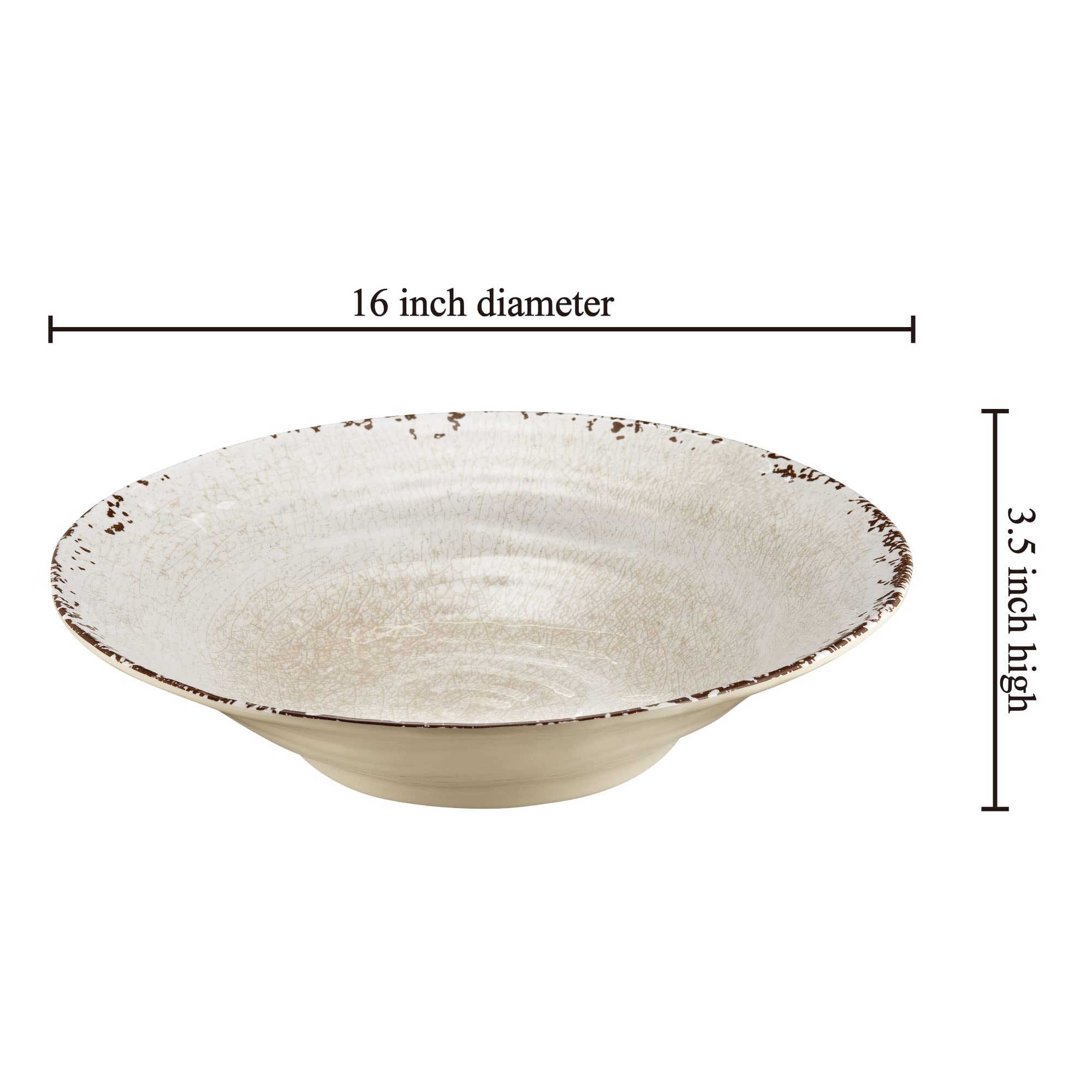 Supreme Housewares 16 Inch Melamine Serving Bowl Large Bowl Mixing Bowl Bpa-Free Food Bowl For Charcuterie, Food, Fruit, And Sal