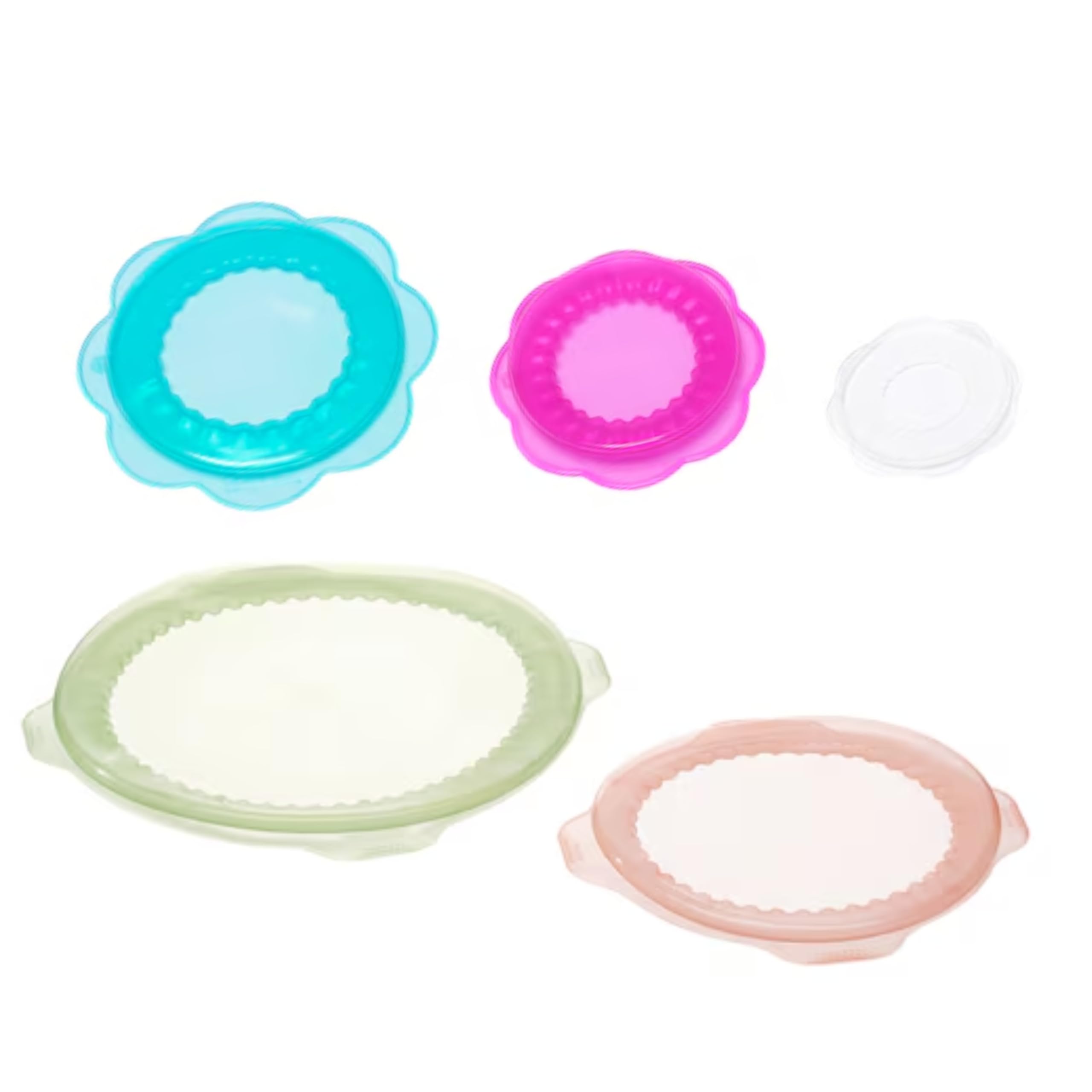 OVERMATT Reusable Food Storage Cover, Set of 5 Sizes, Stretch Silicone Multicolor Seal Lids