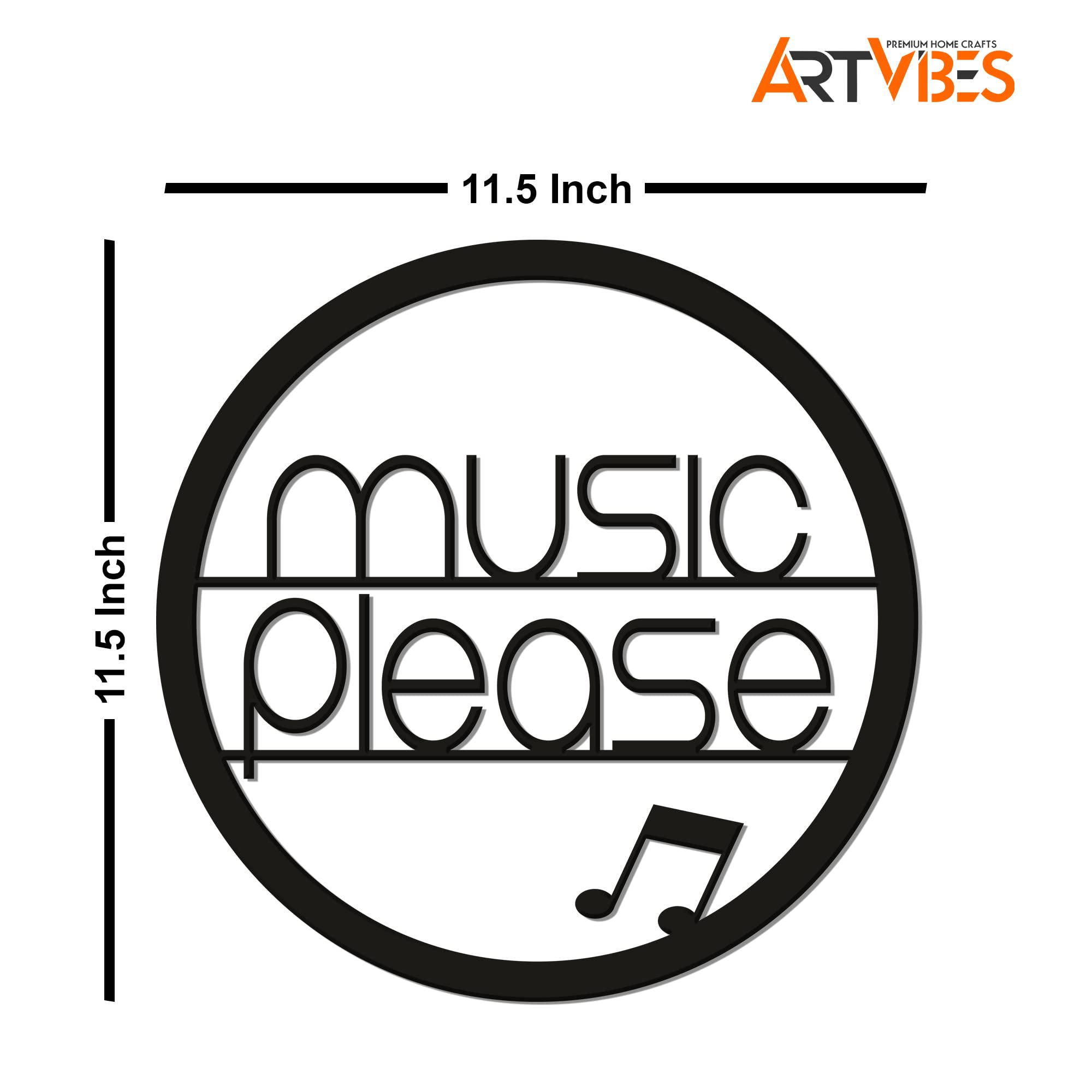 Artvibes Music Please Designer Wood Wall Hanging for Home Wall Decor | Decorative Items for Living Room | Wooden Hangers for Hom