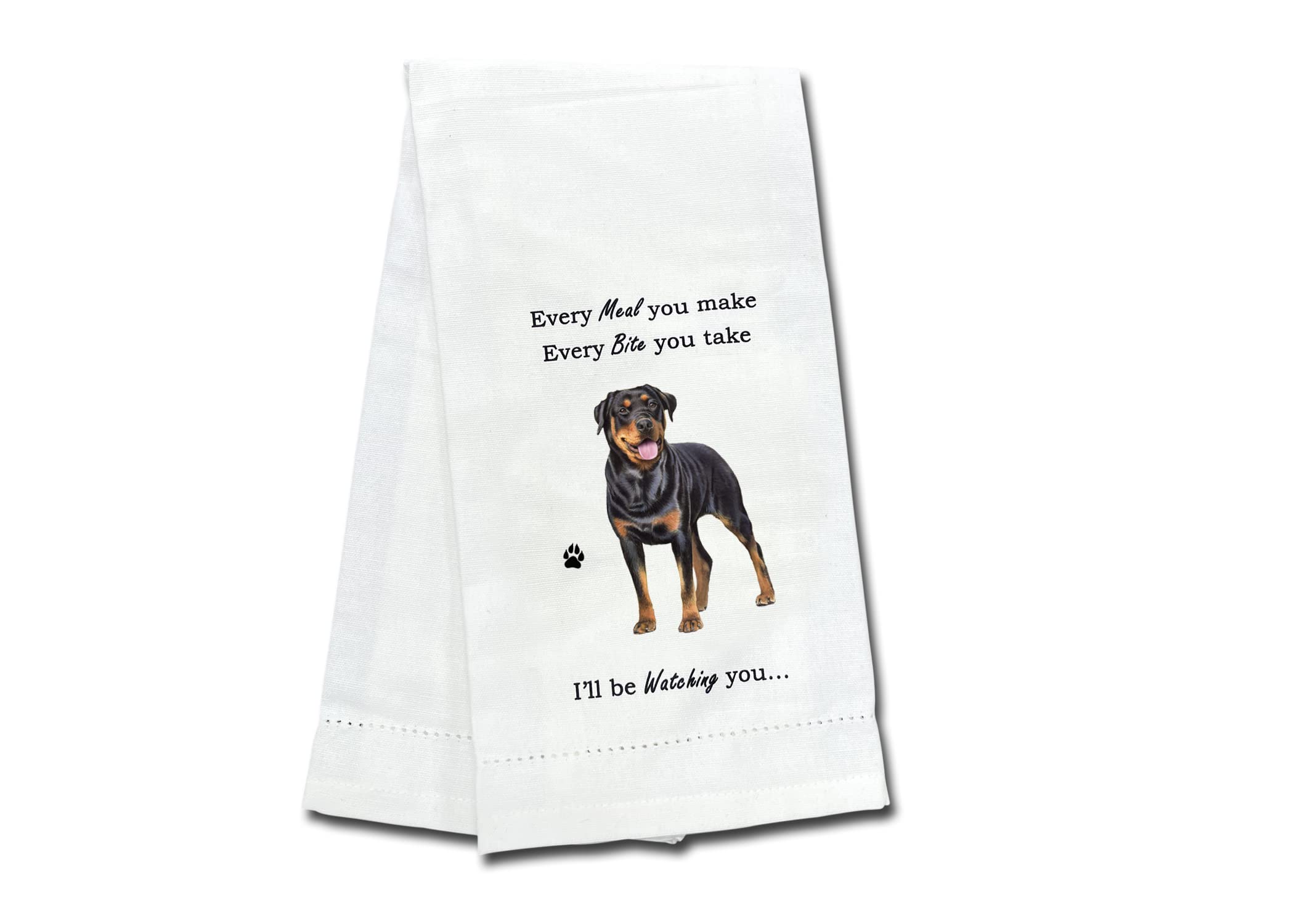 E&S Imports Rottweiler Kitchen Towel - Soft Highly Absorbent - Rottweiler Gifts - Dish Towels For Washing Dishes - Tea Towels -