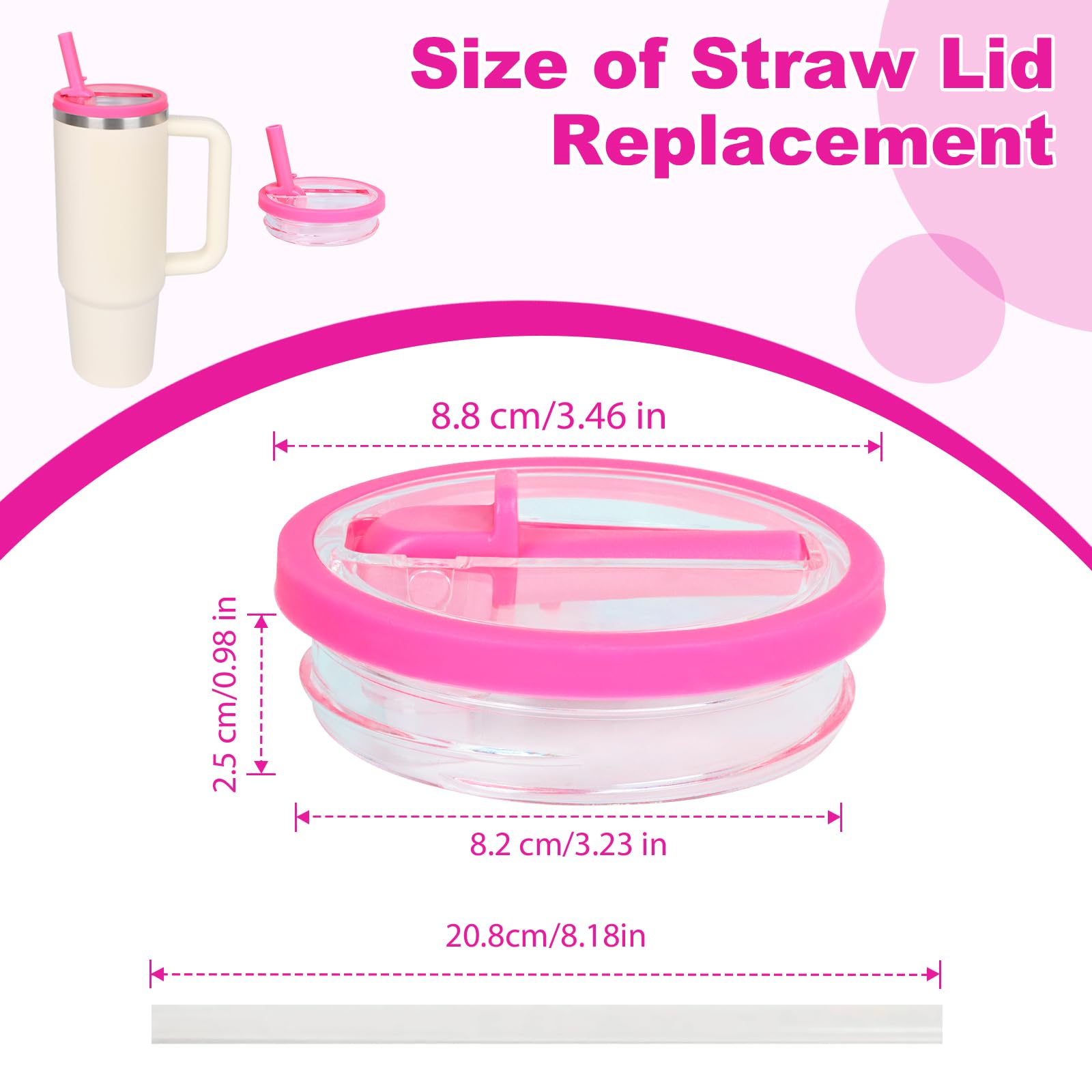 30 Oz Replacement Lid For Stanley Quencher Tumbler Flip Straw, 2 Pcs Spill Proof Lid Accessories Fit For Stanley With Handle, Le