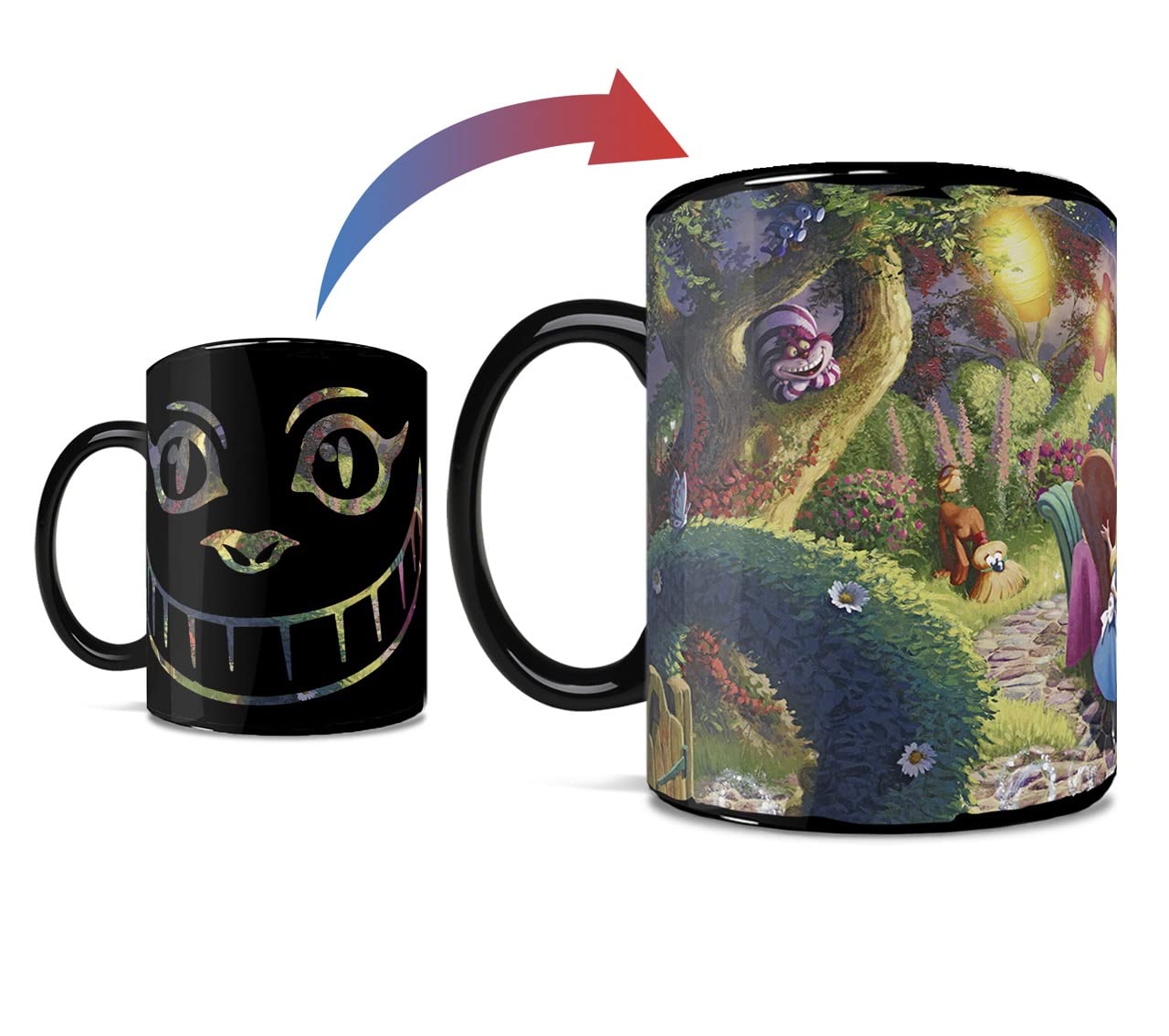 Morphing Mugs Disney Alice Wonderland Cheshire Cat Mad Hatters Tea 16 oz