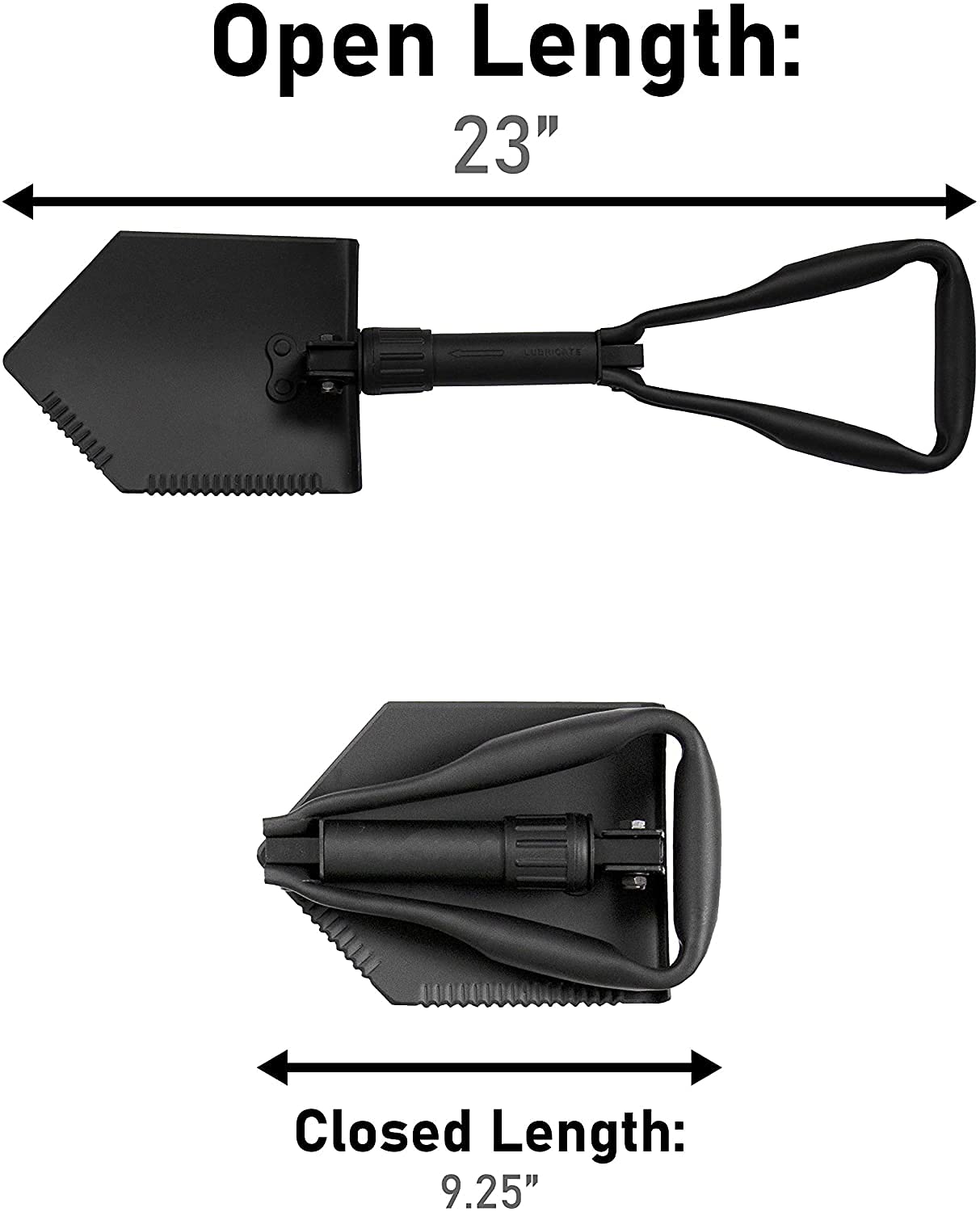 Usgi Industries Military Style Shovel | Tri-Fold Entrenching Tool With Serrated Edge | Lightweight, Foldable, Compact, Multi-Use