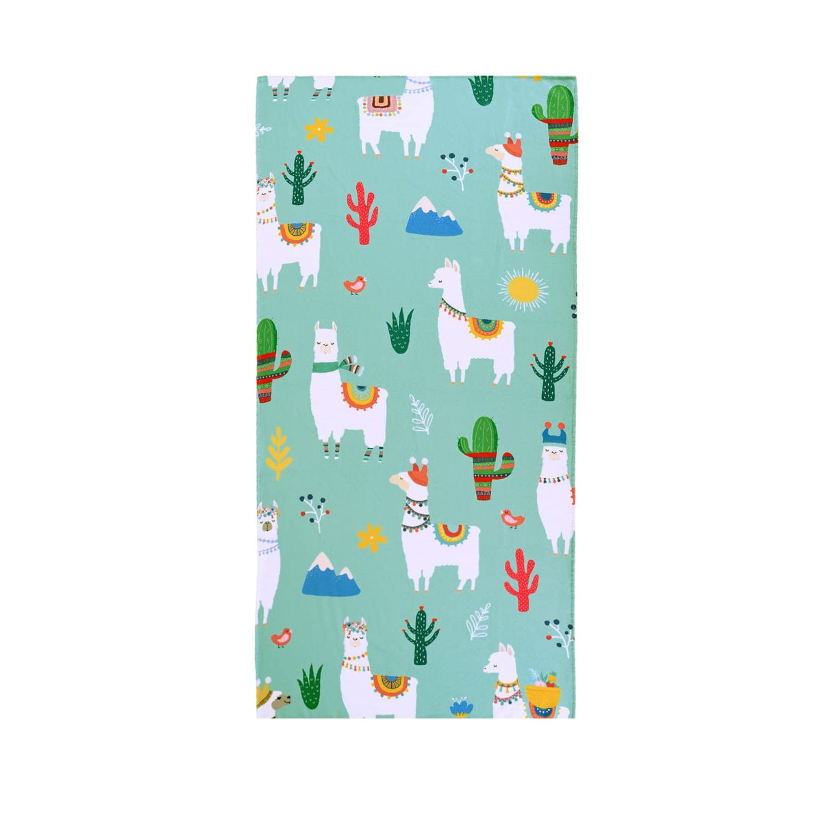 Livilan Llama Alpaca Cactus Beach Towels, Microfiber Bath Swim Pool Beach Towel, Quick Dry And Sand Free Oversized Towel 60.00''
