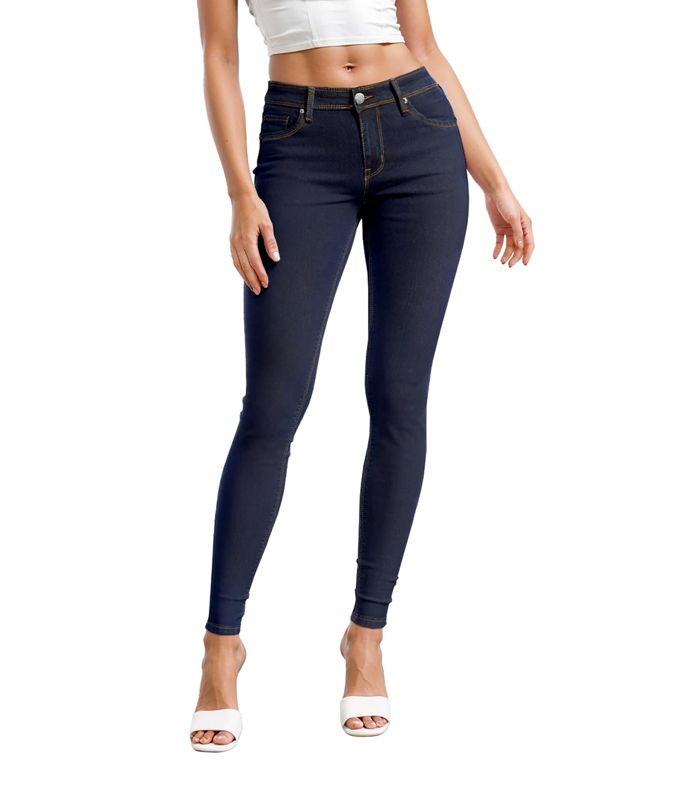 Hybrid & Company Women's Super Comfy Stretch Denim Jean, Indigo, Size 3 Short, Model FBM-P22880SK