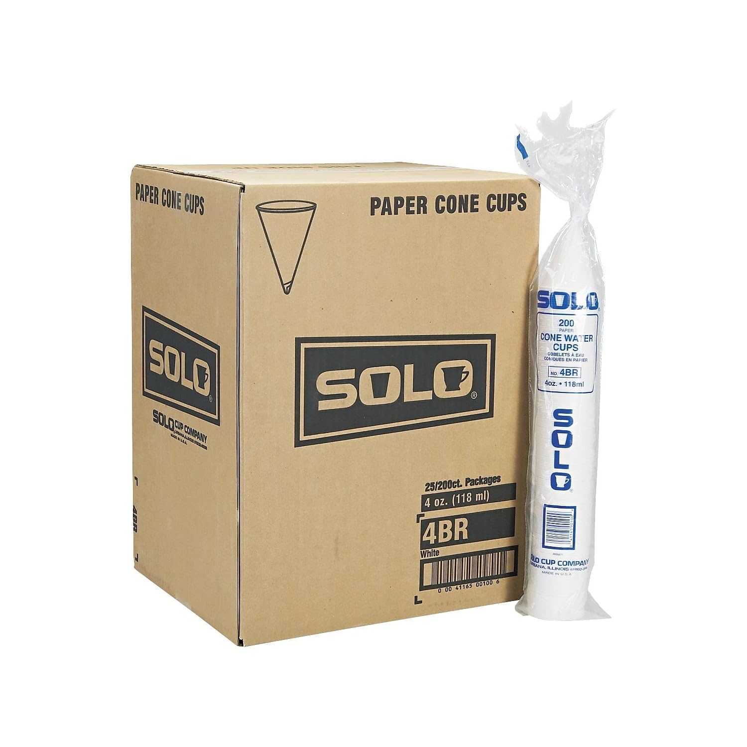Solo Bare Eco-Forward Cone Cold Cups, 4 Oz., White, 5000/Carton (4Br-2050)