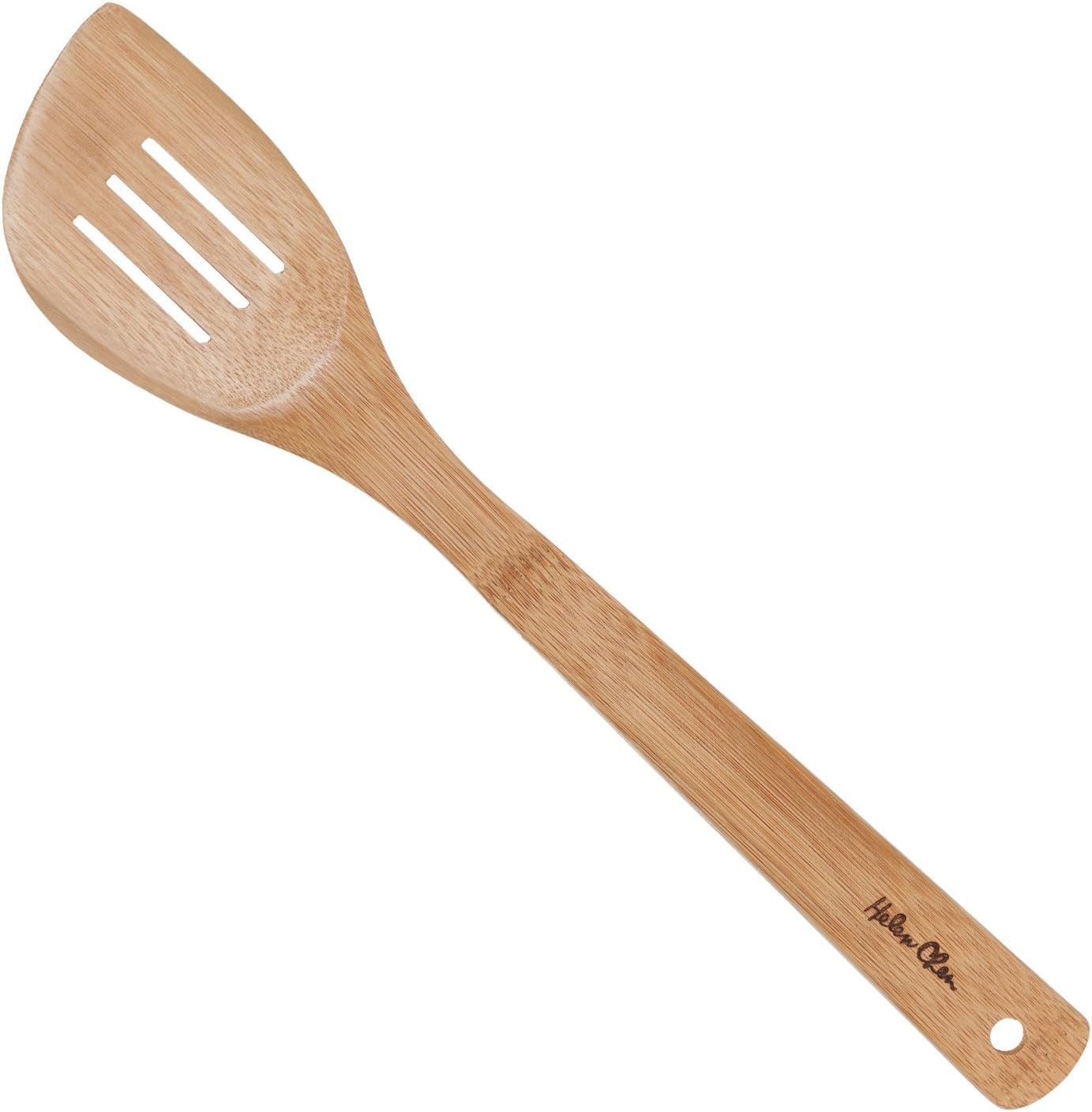 Helens Asian Kitchen Slotted Spatula, Natural Bamboo, 13-Inch