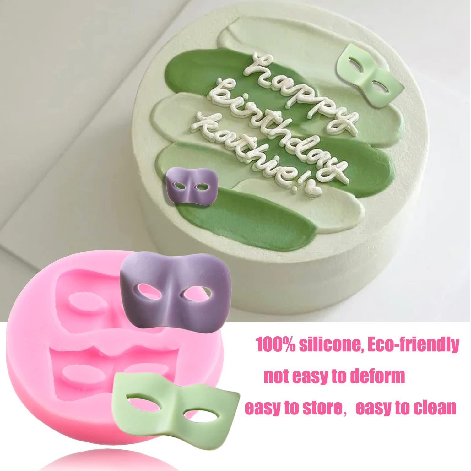 Zixiang Mask Silicone Molds Masquerade Mask Fondant Mold For Cake Decoration Cupcake Topper Candy Resin Clay Chocolate Gum Paste