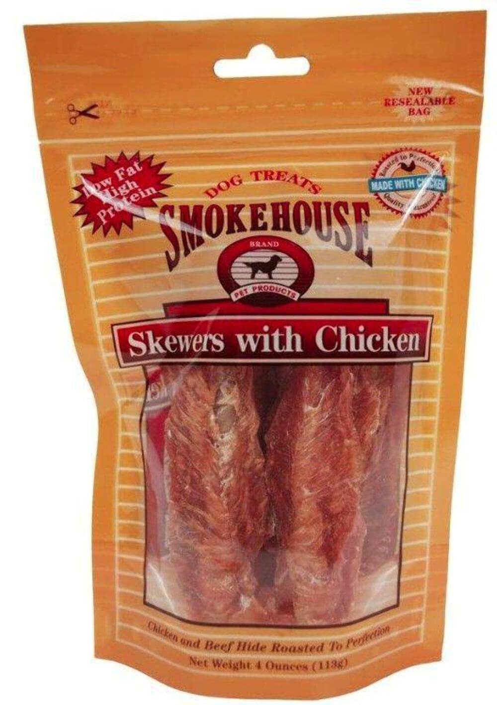 Smokehouse Pet Products Smokehouse Chicken Skewers (Resealable Bag, 4 Oz)