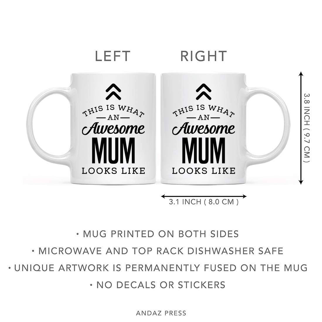 Andaz Press 11oz. Ceramic Coffee Tea Mug Gift, This is What an Awesome Mum Looks Like, 1-Pack, Birthday Gift Ideas Coworker Him