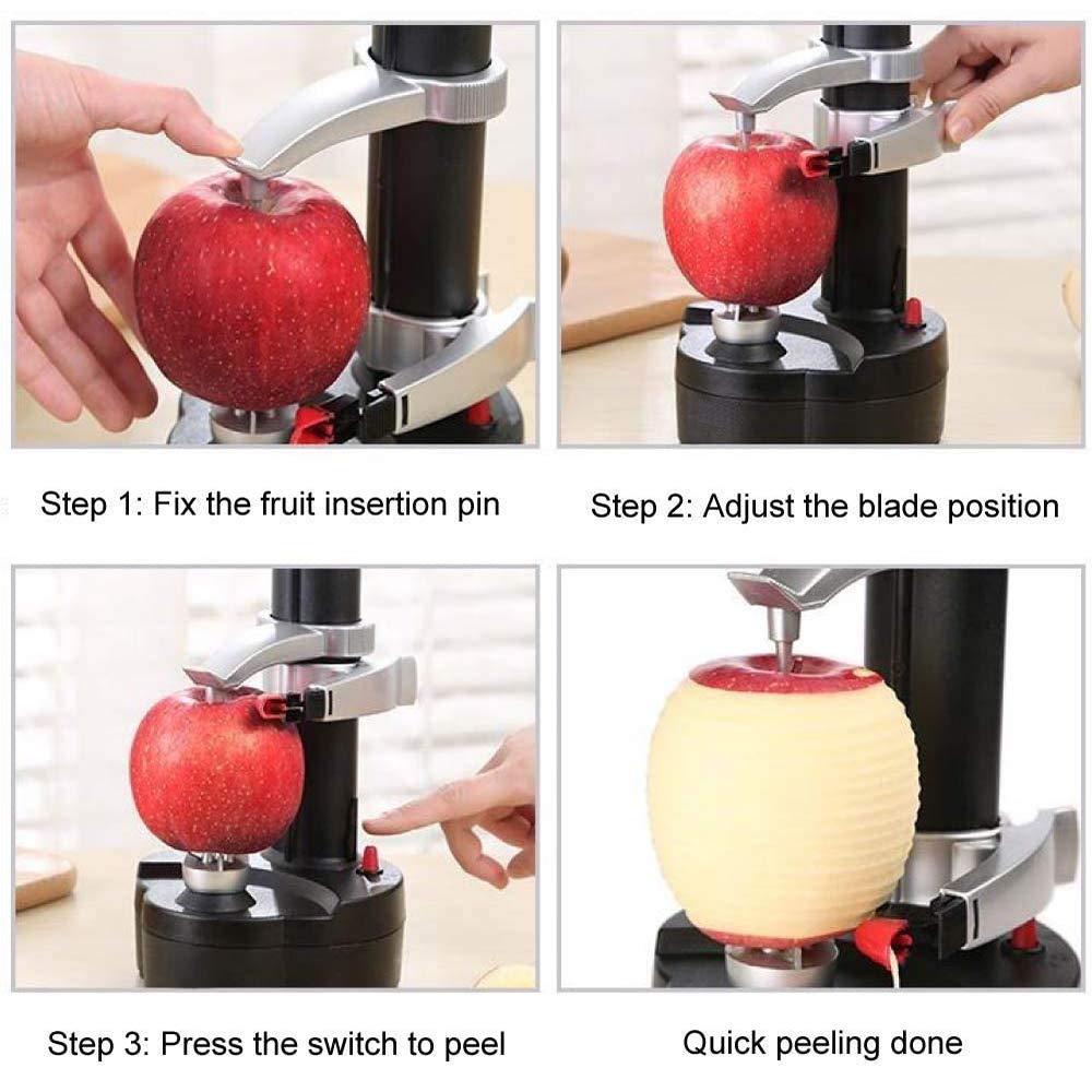 Electric Potato Peeler Automatic Apple Peeler, Smart Vegetable Fruit Peeler Machine, Stainless Steel Kitchen Peeling Tool [1 Ada