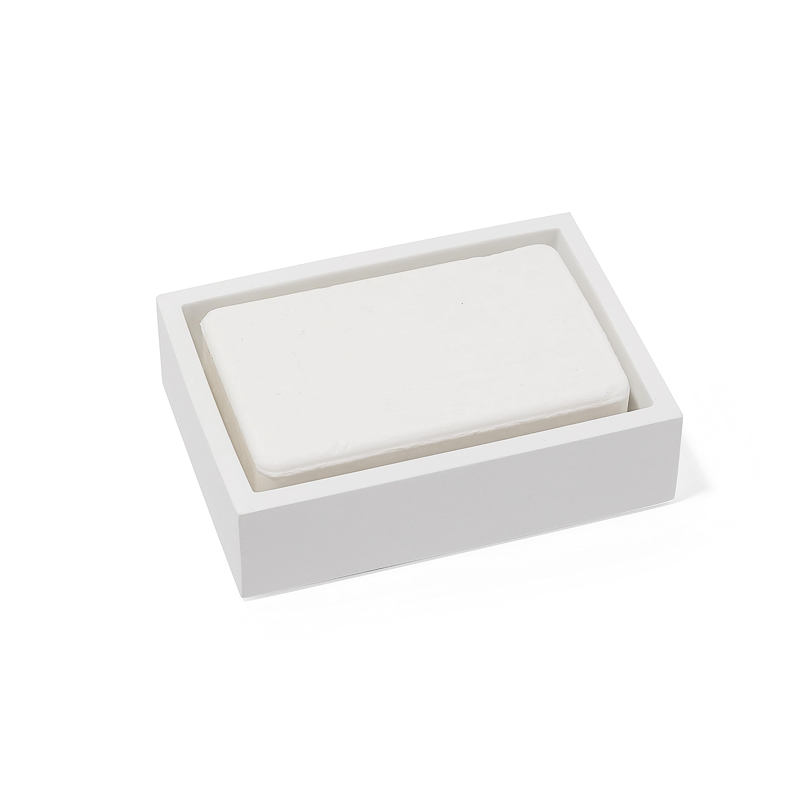 Yew Design - Matte White Square Soap Dish for Bathrooms and Kitchens