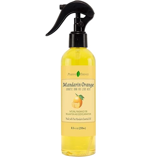Mandarin Orange Linen and Room Spray  Natural Air Freshener Made with Pure Mandarin Essential Oil  Bathroom Air Freshener  Pillow Spray  or Bathroom Air Freshener Odor Eliminator (85 fl oz)