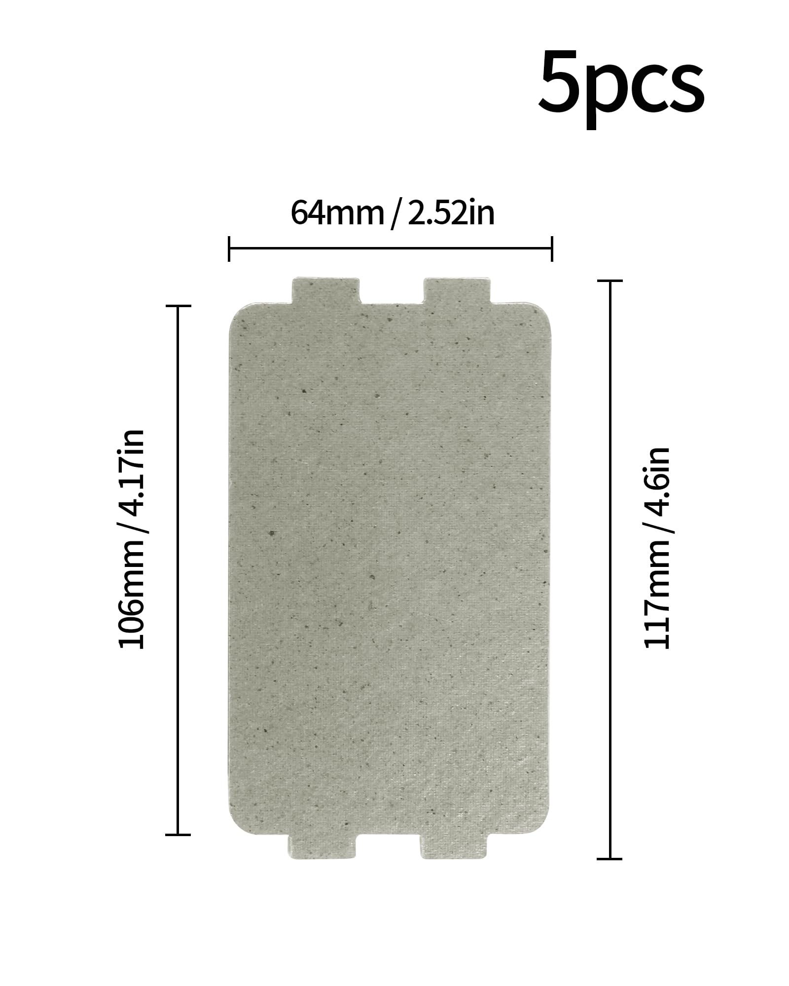 Yqboom 5 Pcs Waveguide Cover, Universal Microwave Oven Mica Plate Sheet, 117Mm X 64Mm, Replacement Accessory For Home Kitchen Of