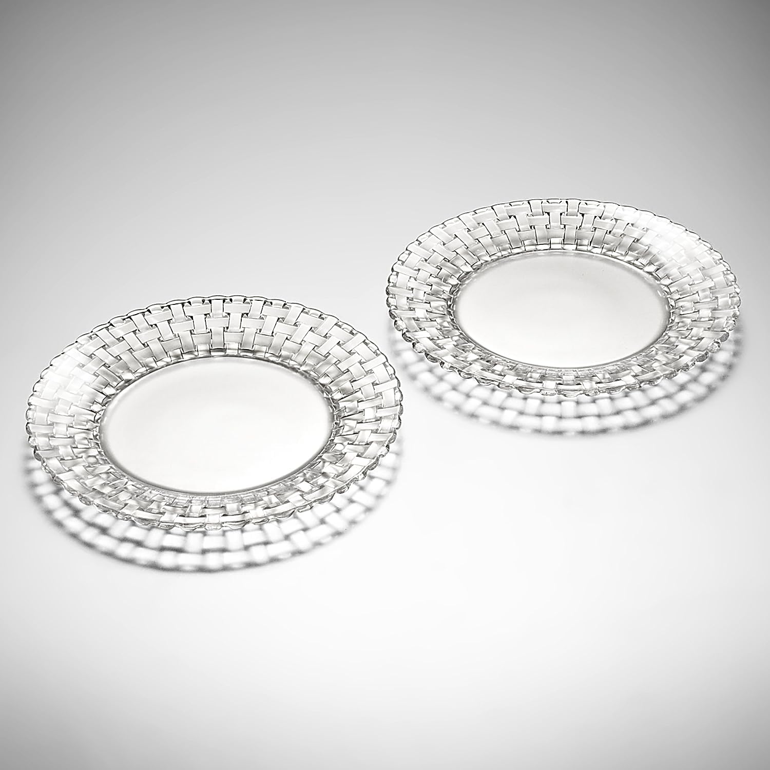 Nachtmann Bossa Nova Collection Set of 2 Dinner plates  Crystal Glass Salad  Pasta  and Appetizer Plates 10.5 Inch Clear Dinnerware  Dishwasher Safe