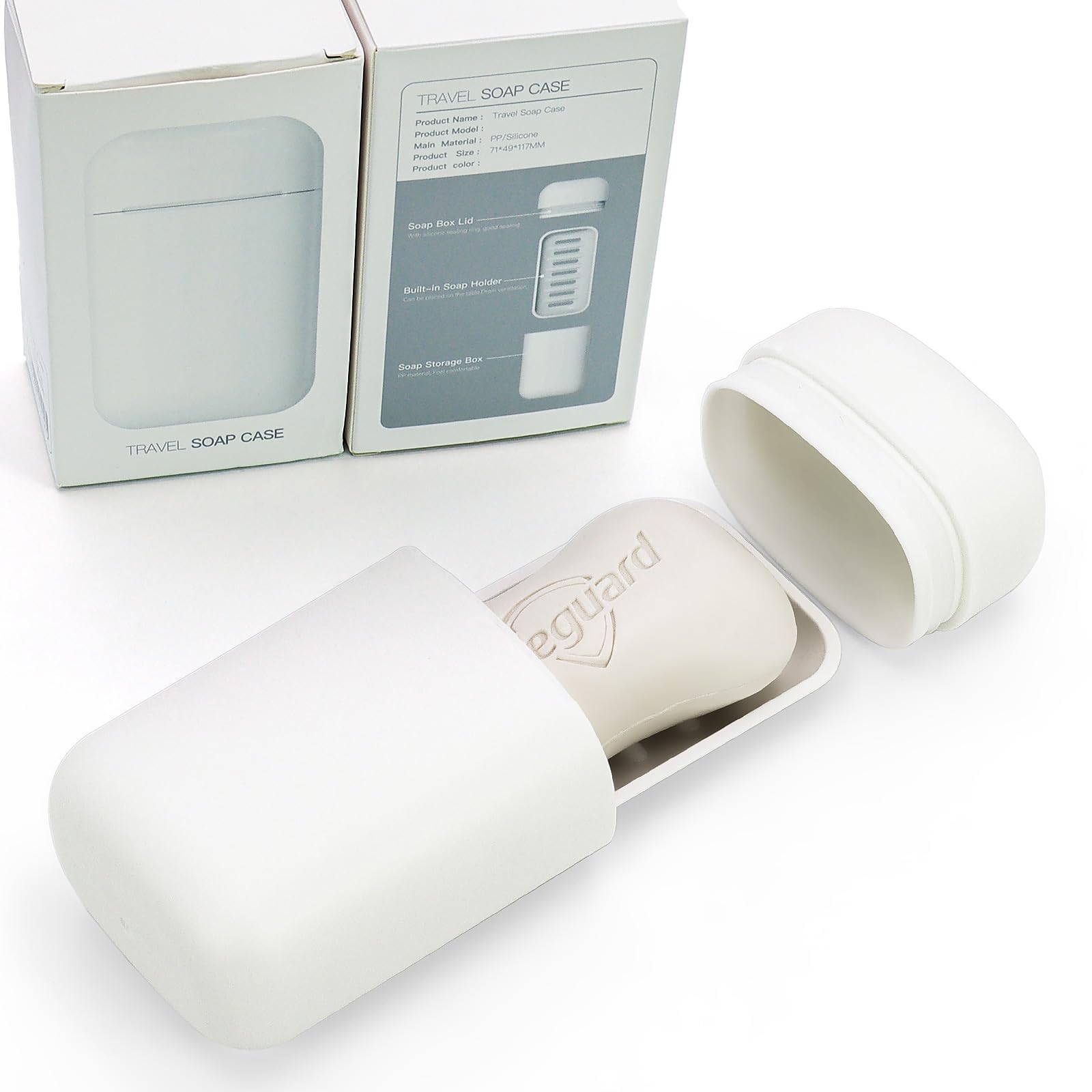 Aidimming Travel Soap Case, Leakproof Soap Container With Lid, Portable Bar Soap Holder For Traveling, Soap Box For Bathroom, Sh