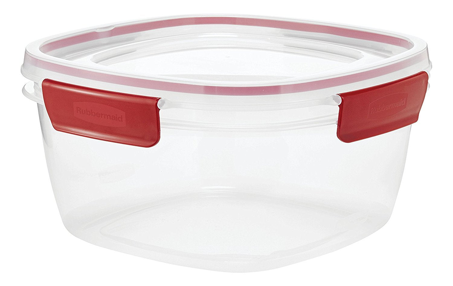 Rubbermaid Easy Find Lids 14-Cup Food Storage Container, Clear With Red Tabs