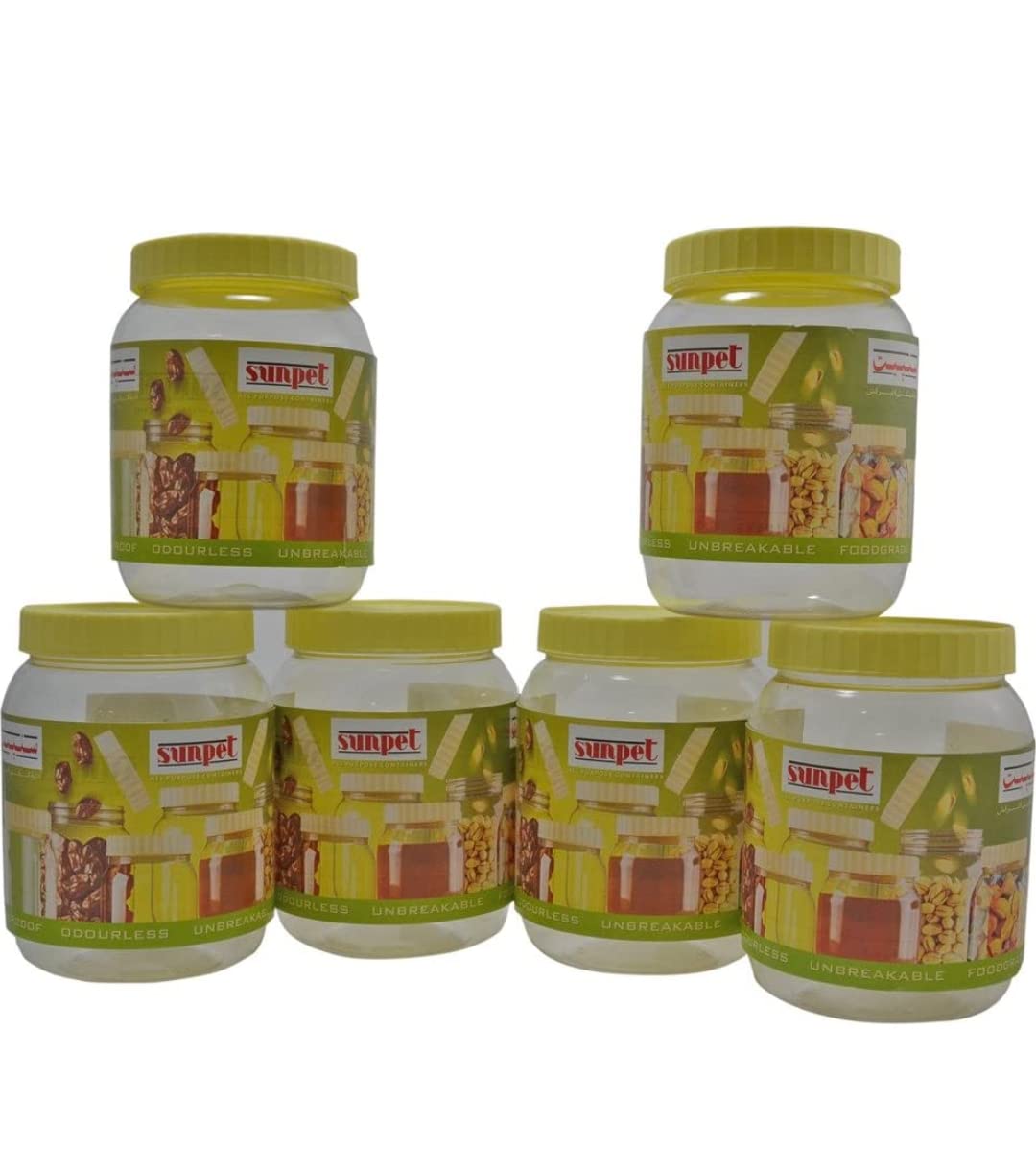 Sunpet Polyurethane Containers Set  1000 Ml, 12 Pcs, Clear, Yellow