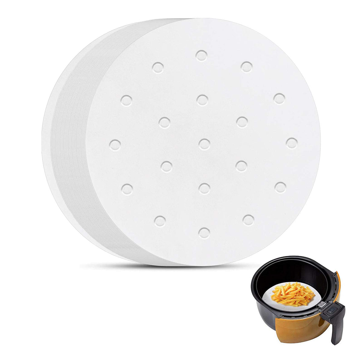 Air Fryer Parchment Paper, Set Of 200, 6 Inch Round Air Fryer Liners/Air Fryer Perforated Parchment Paper For Air Fryer, Steamin