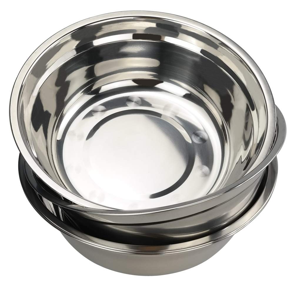 Hommp 4-Pack Large Stainless Steel Mixing Bowls/Metal Prep Bowls, 10-Inch