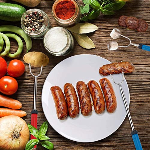 Simple Deluxe 10 Pcs 34 Inch Marshmallow Roasting Sticks Smores Kit, Extendable Design Telescoping Skewers & Hot Dog Forks With