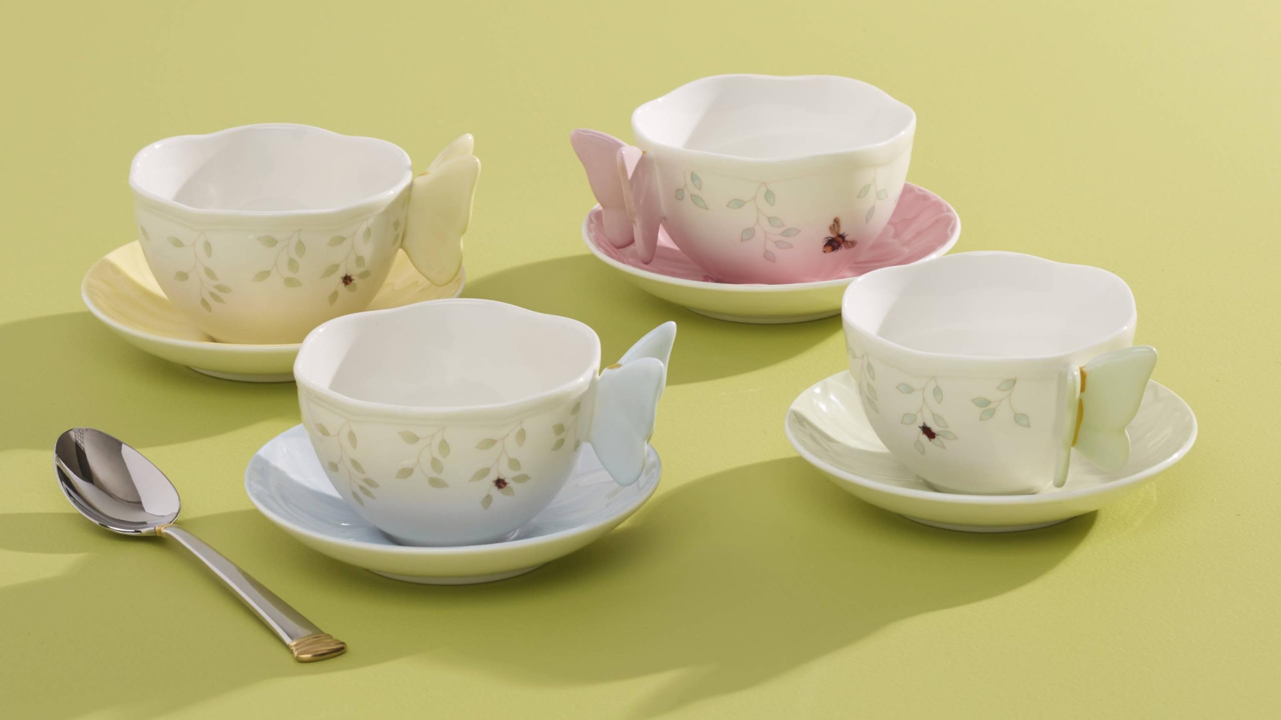 Lenox Butterfly Meadow Figural Cup And Saucer Set, Blue