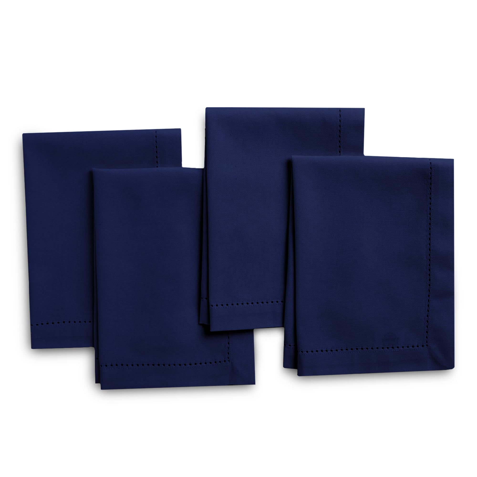 Encasa Xo Cloth Napkins Set Of 4 | Pure Cotton Hemstitched Design | Scotch Blue | Square 17''X17'' | Dining Table Napkins - Mach