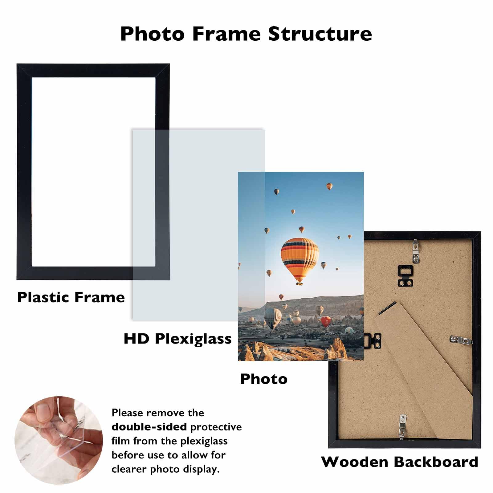 JCJMY 4x5 Picture Frame Set of 2 for Wall Hanging or Tabletop, Wall Mounting Horizontally or Vertically, 4 x 5 Wall Gallery Post