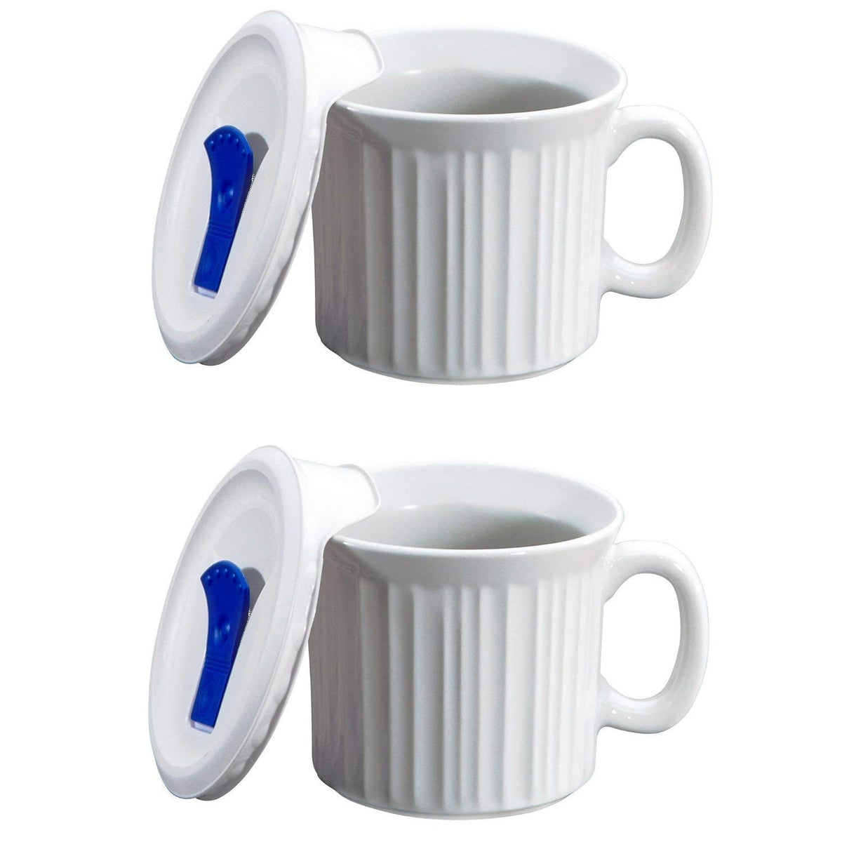 Corningware Colours Pop-Ins 20-Oz Soup Mug With Lid - 2 Pack (French White)