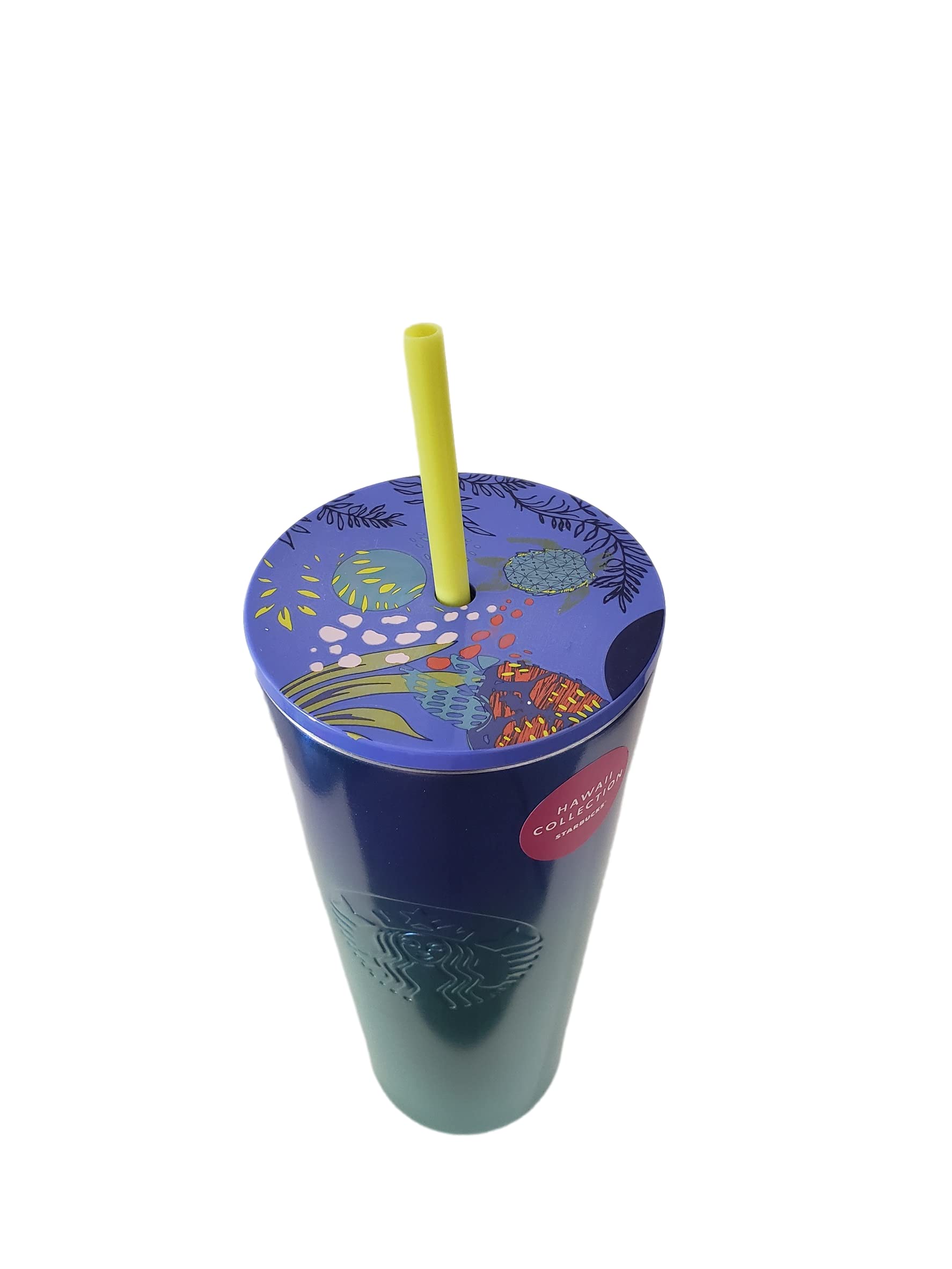 Starbucks Hawaii Collection 24oz Stainless Steel Blue Ombre Tropical Cold Cup