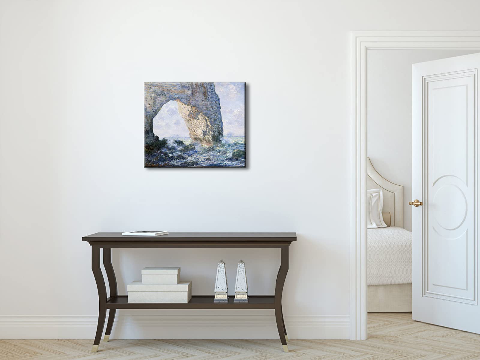 Wieco Art The Manneporte Canvas Prints Wall Art Of Claude Monet Famous Oil Paintings Reproduction Large Classical Seascape Sea B