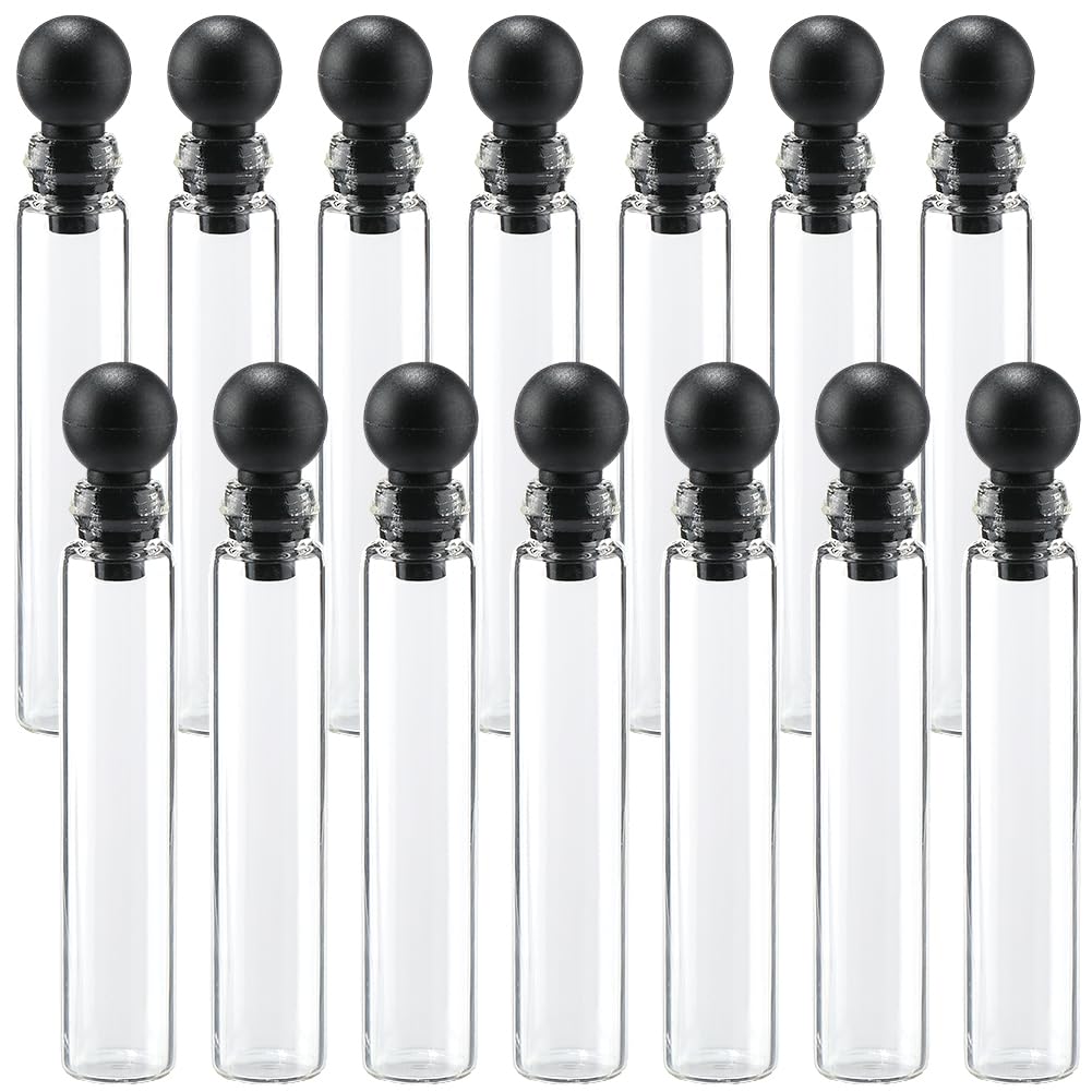 CREATCABIN 60Pcs 2ml Perfume Sample Bottles Glass Travel Tube with Plug Small Fragrance Empty Clear Essential Oil Tester Spray P