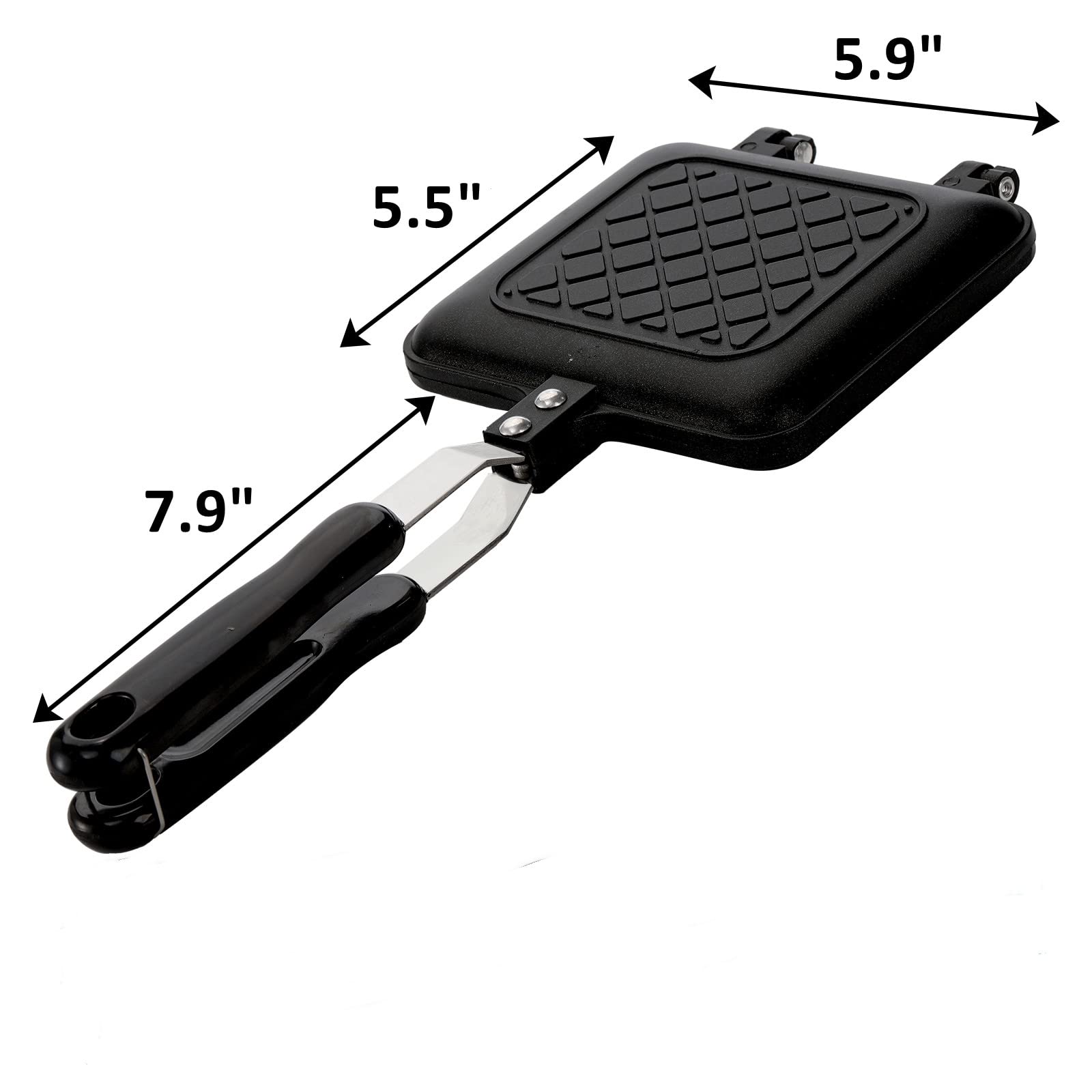 Zoofox Sandwich Maker, Grilled Sandwich And Panini Maker Pan With Non-Stick Plates, Stovetop Toasted Sandwich Maker Aluminum Fli