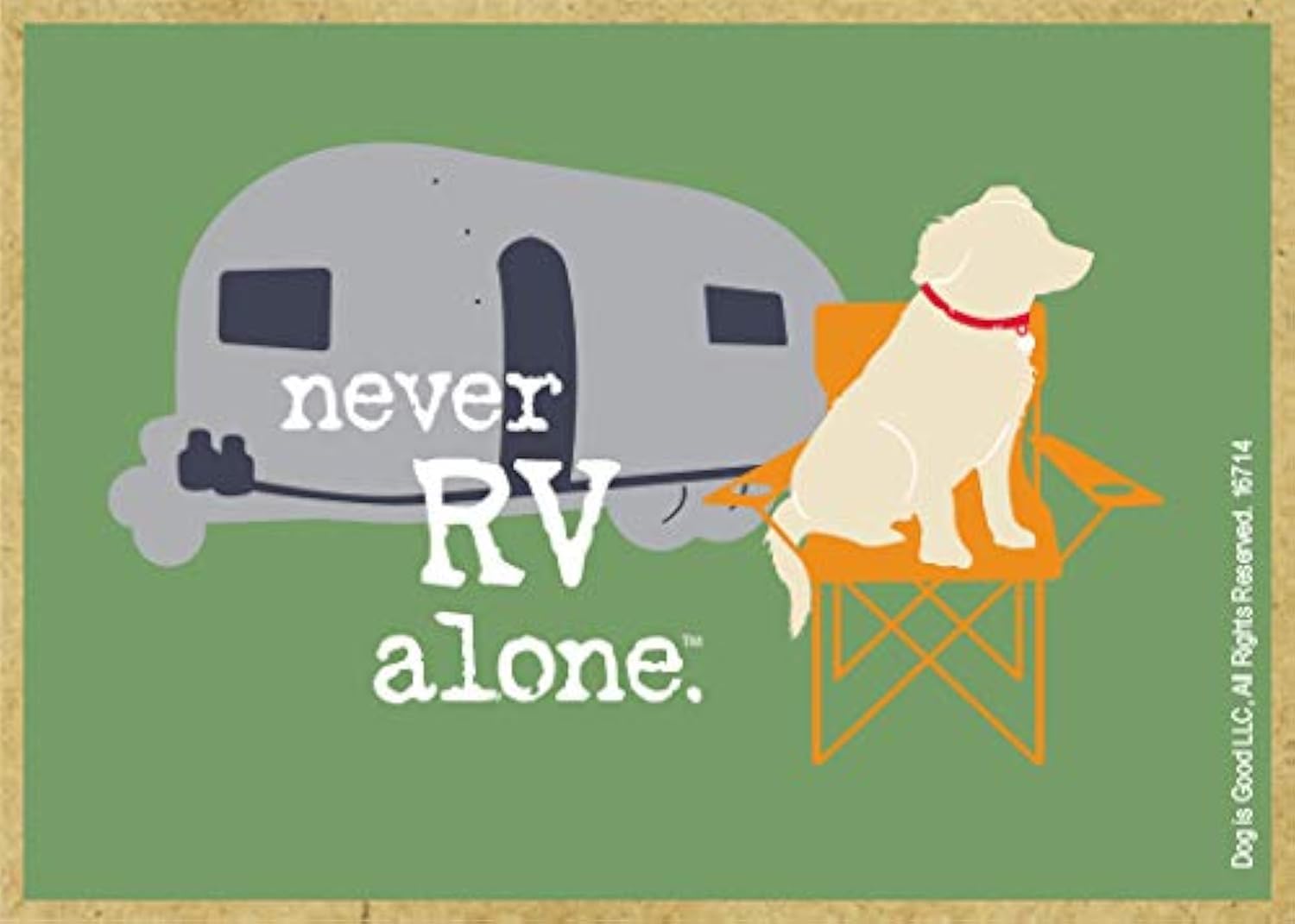 Sjt Enterprises, Inc. Never Rv Alone (Dog With Camper & Chair) - Wood Fridge Magnets Featuring Artwork Of Dog Is Good - Measures