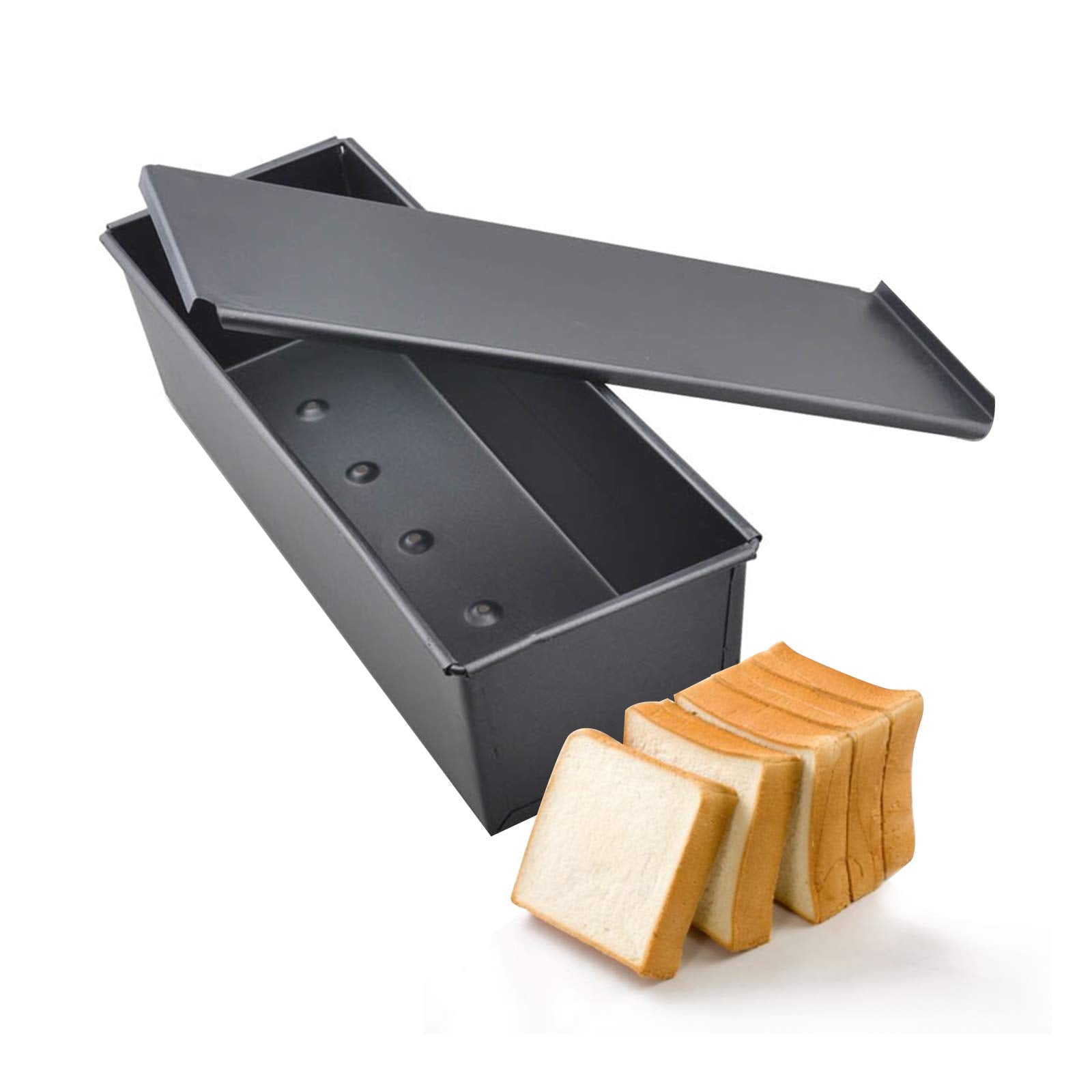 Ugyduky Pullman Loaf Pan With Lid Aluminumed Steel Pullman Loaf Pan Commercial Grade Non Stick Bread Pan With Lid (10X3.93X4.4In