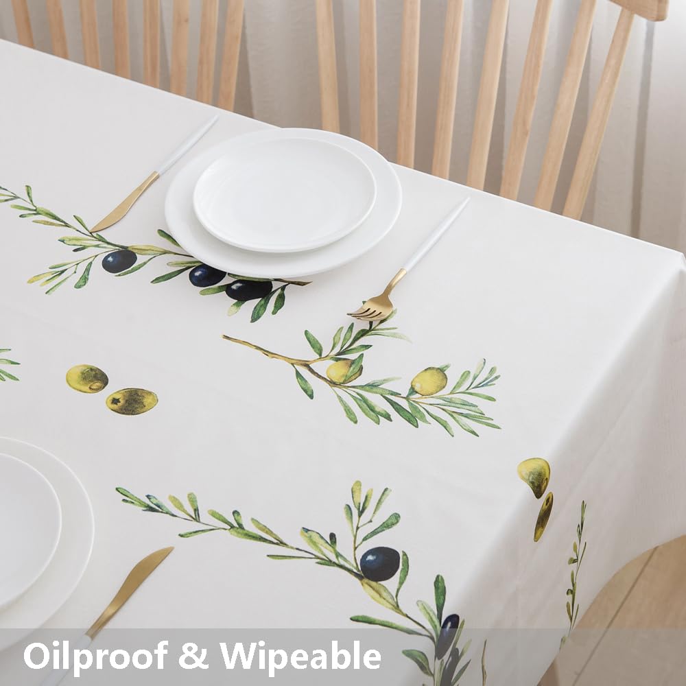 Trudelve Heavy Duty Vinyl Table Cloth Plastic Table Cloths For Kitchen Dining Table Wipeable Pvc Waterproof Tablecloth For Squar