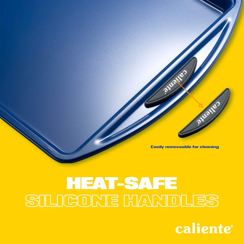 Caliente Nonstick Bakeware Set Of 2 Cookie Sheets | Premium Medium & Small Baking Sheets | Durable Carbon Steel Baking Sets | Ho