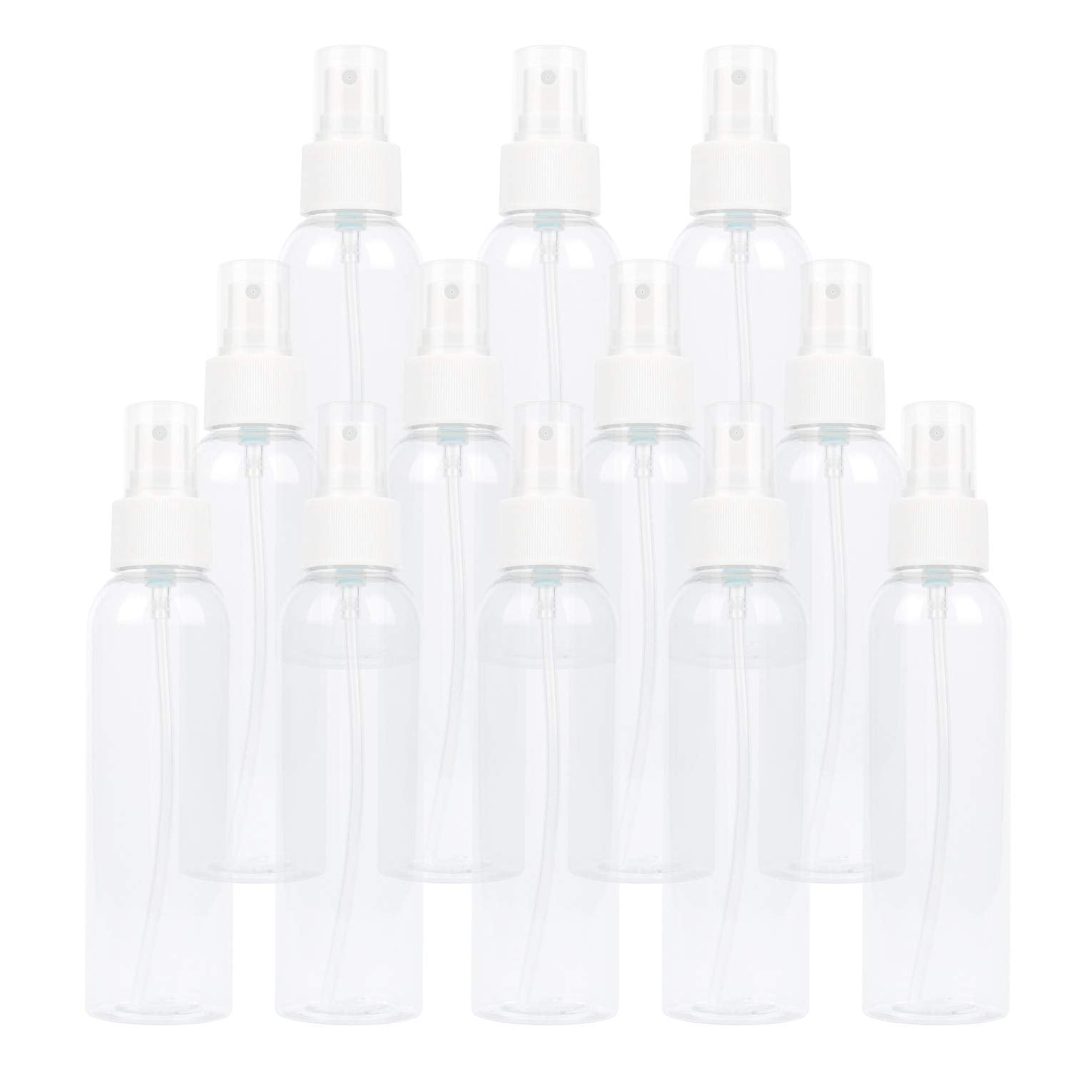 Trendbox 12 Pack Empty Transparent Plastic Fine Mist Spray Bottle 120 Ml (4 Oz)