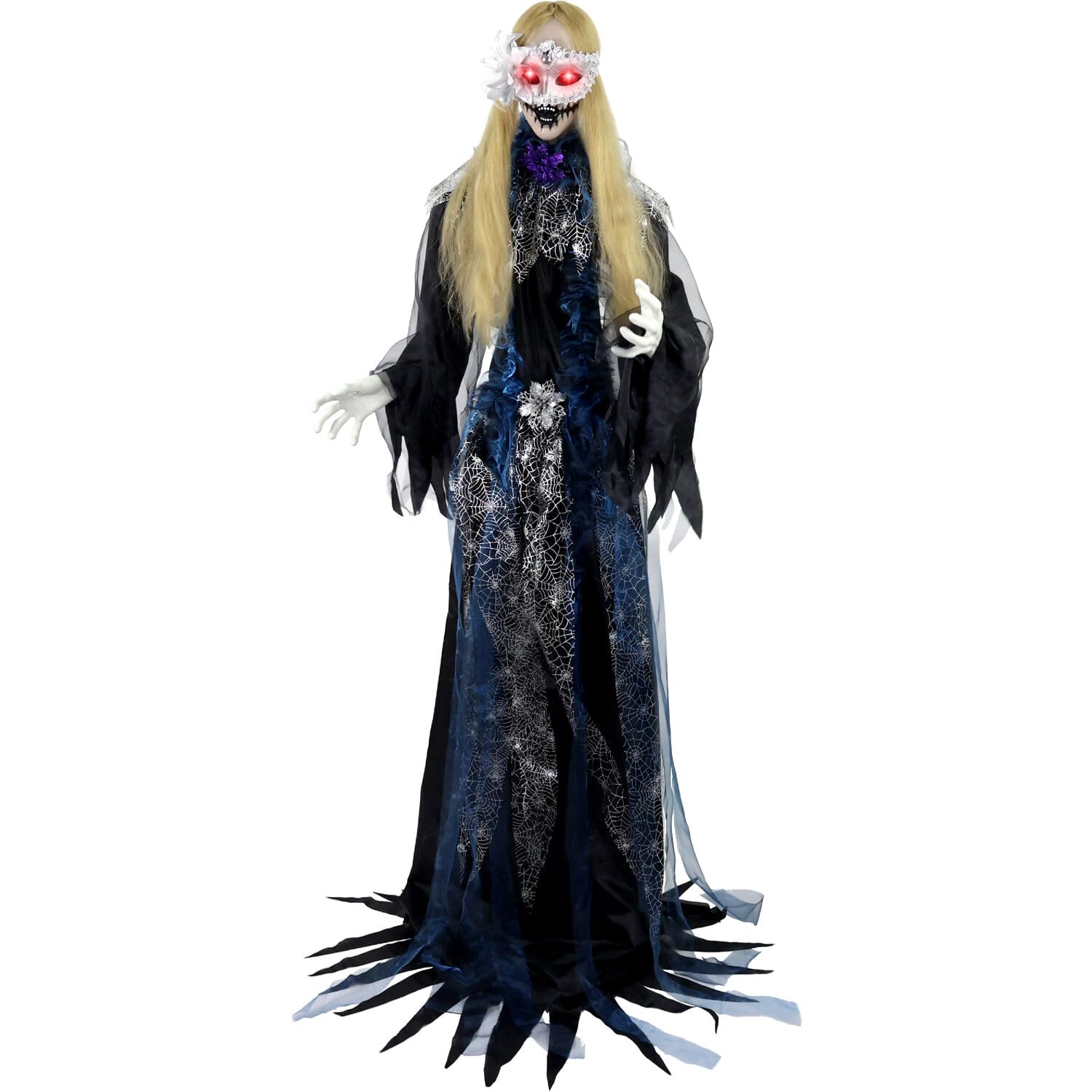 Haunted Hill Farm Lifesize Scary Haunted Woman Halloween Prop with Touch Activated Lights and Sound, Battery-Operated Indoor or 