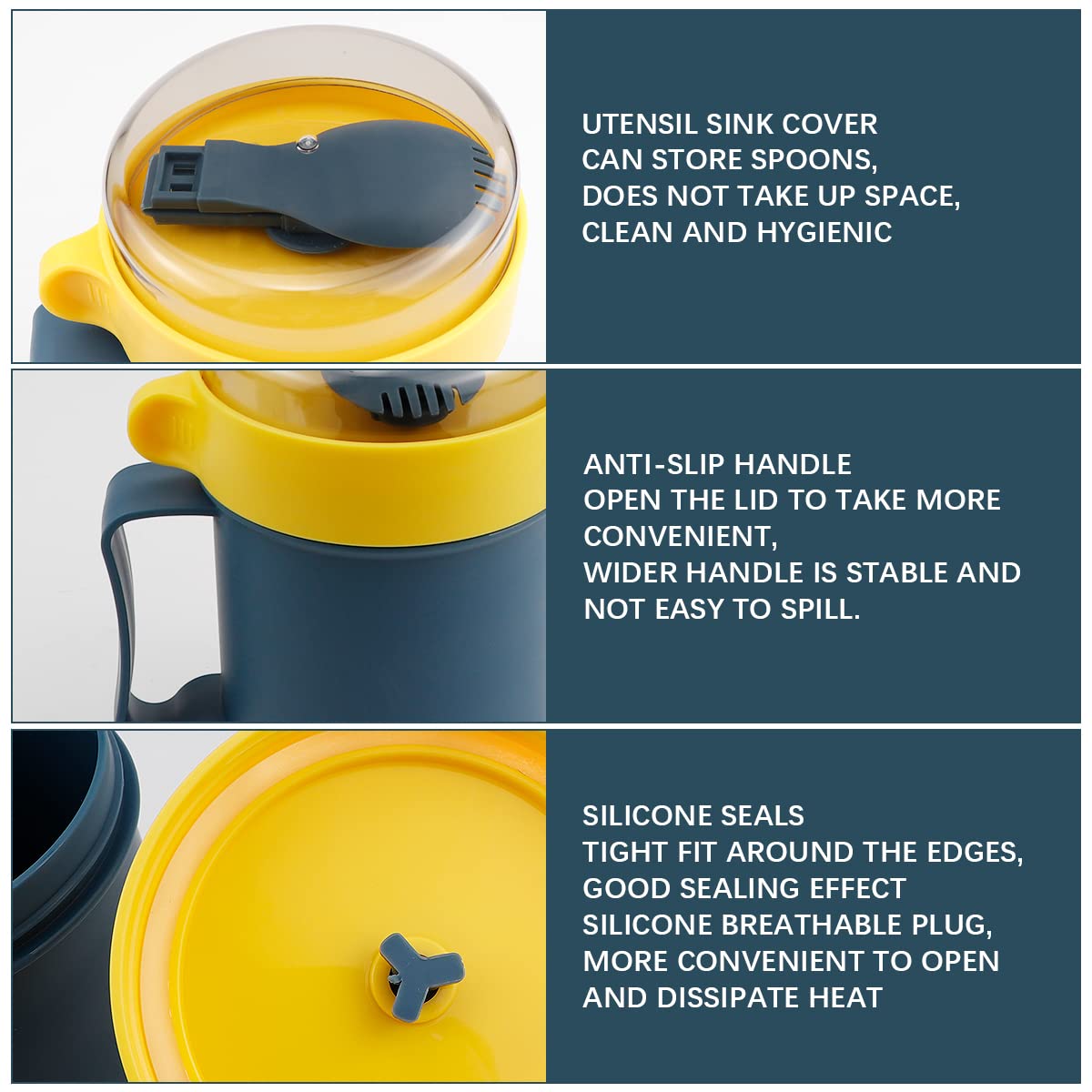 Lnq Luniqi Microwaveable Breakfast Cup With Lid And Spoon
